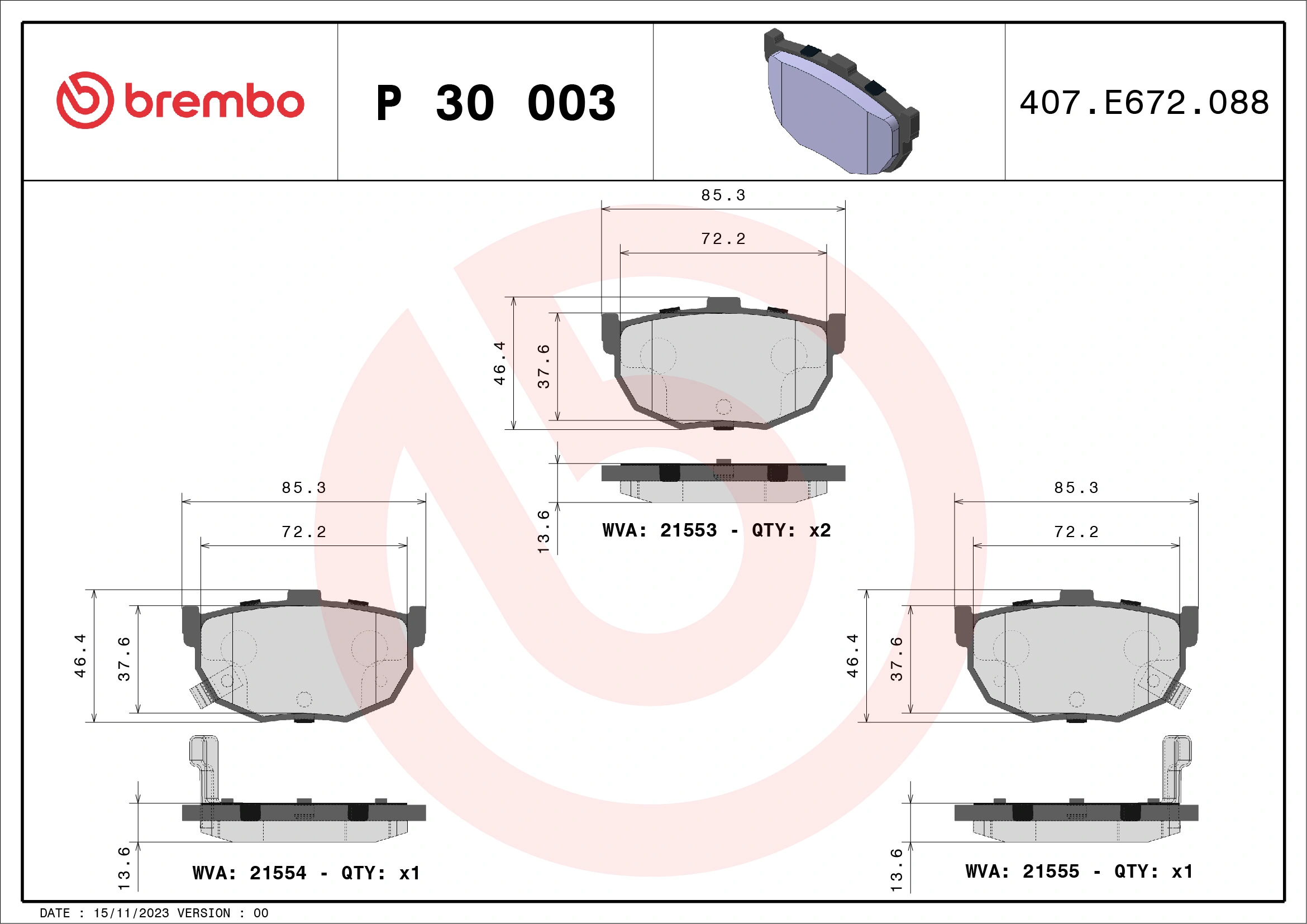 Brake Pad Set, disc brake