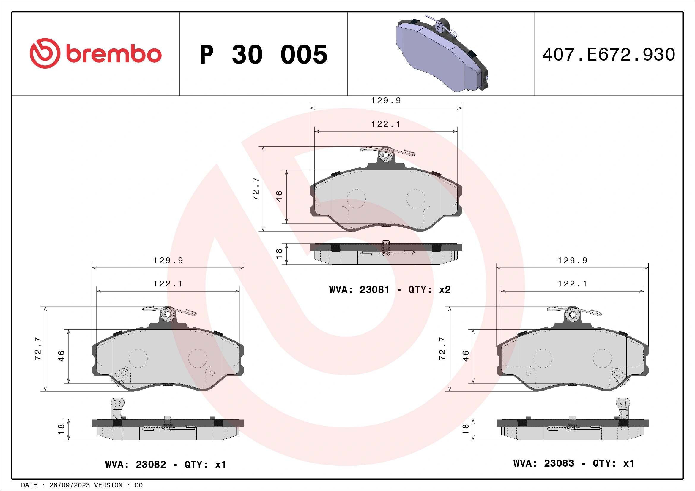Brake Pad Set, disc brake