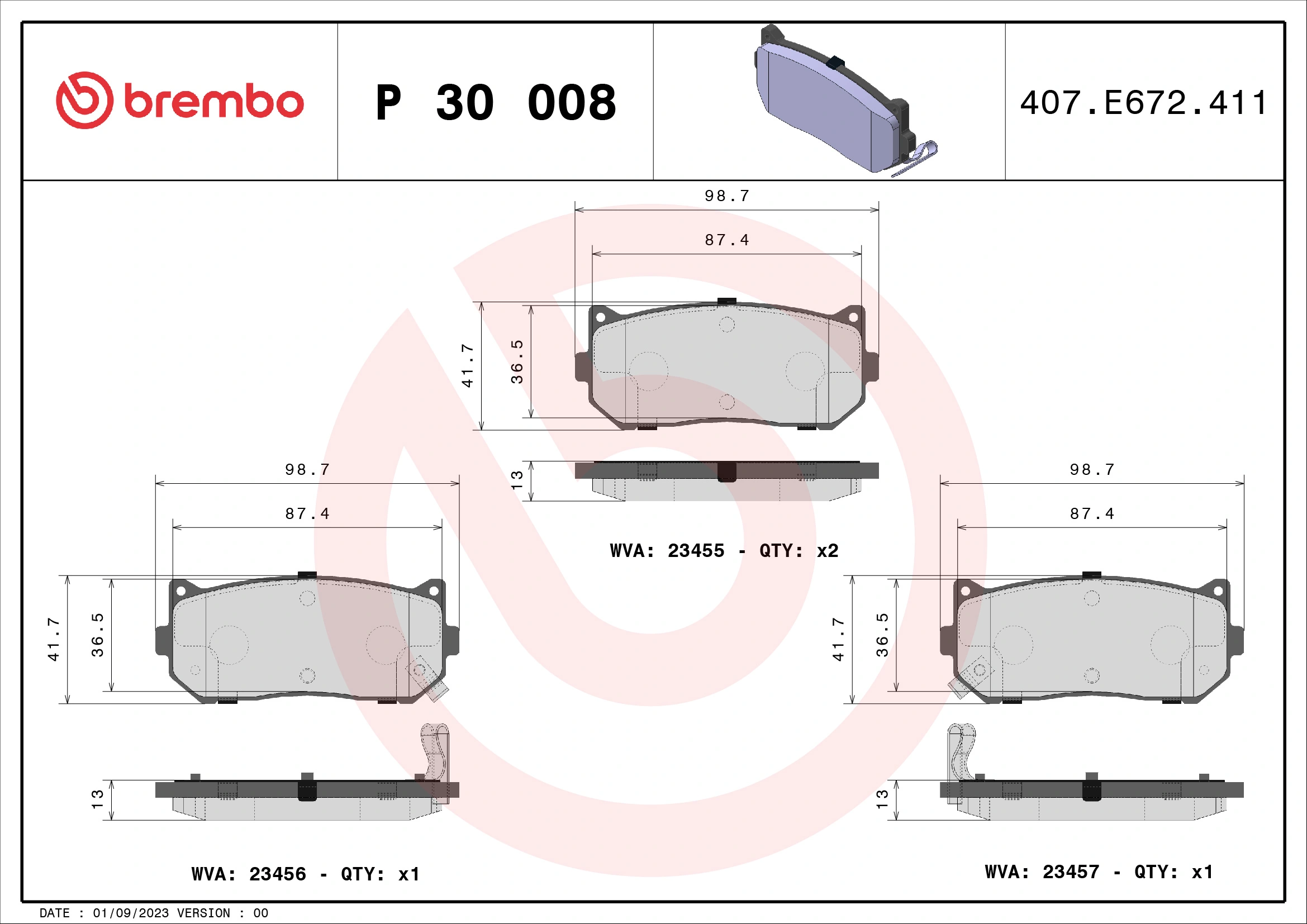 Brake Pad Set, disc brake