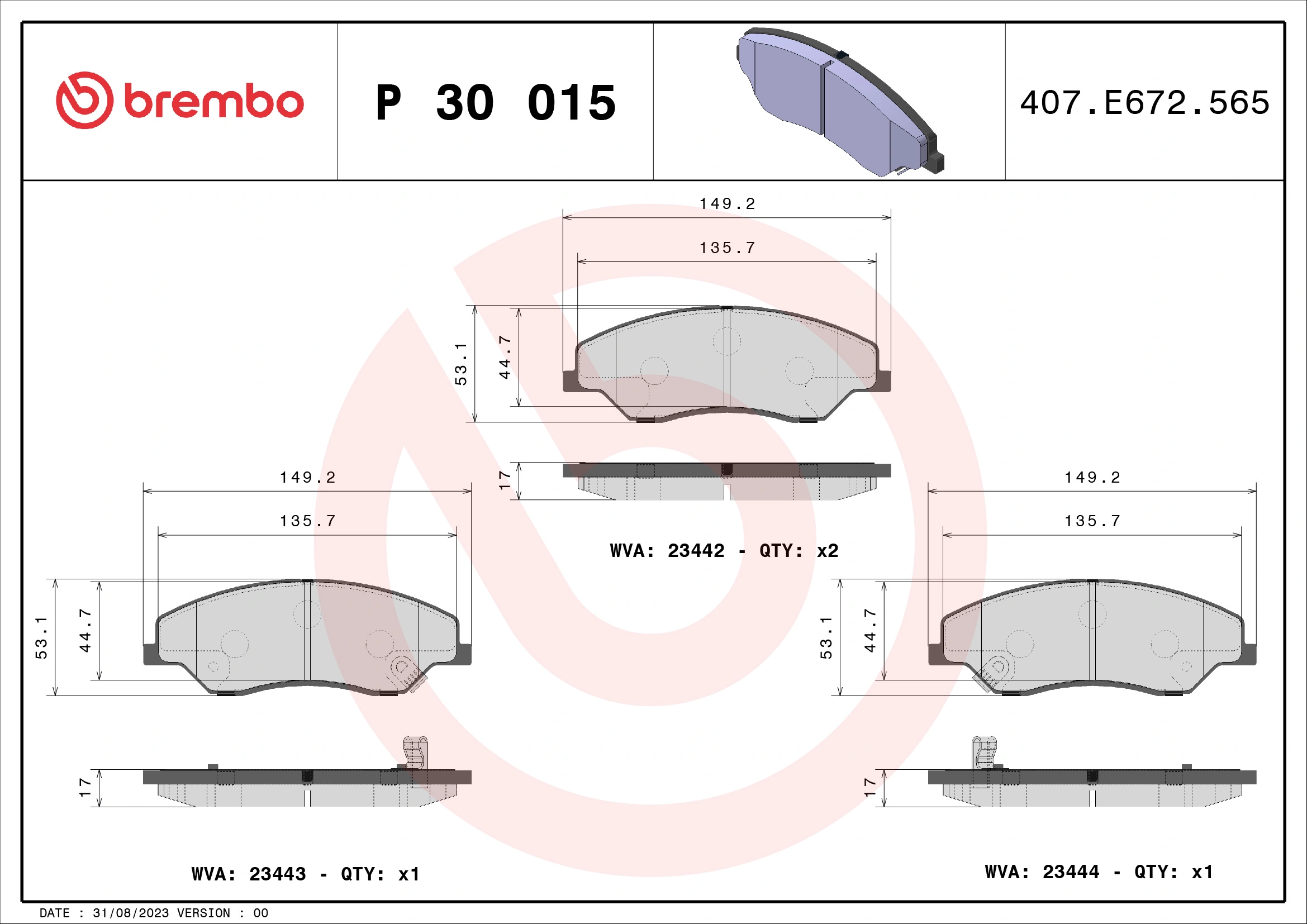 Brake Pad Set, disc brake
