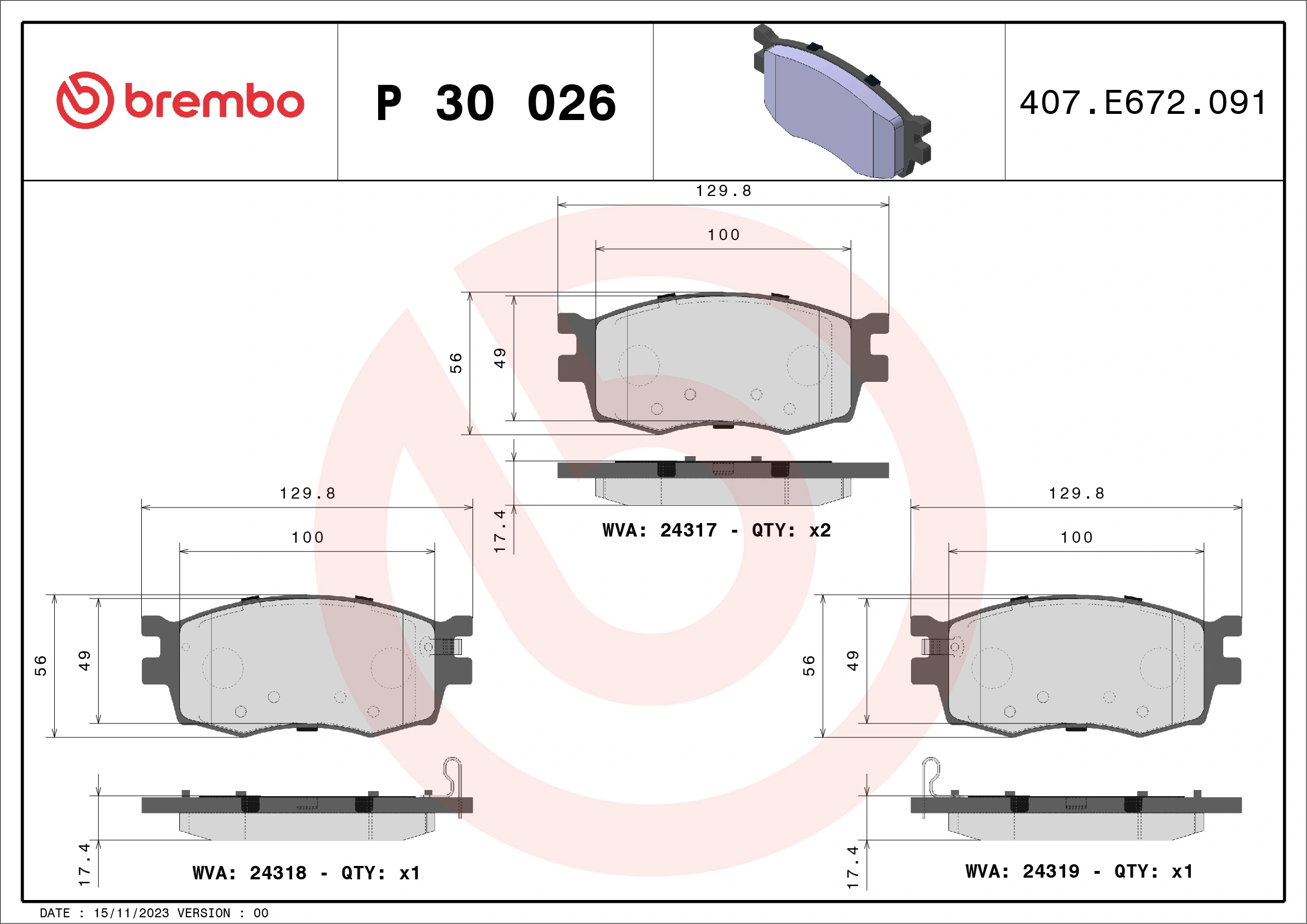 Brake Pad Set, disc brake