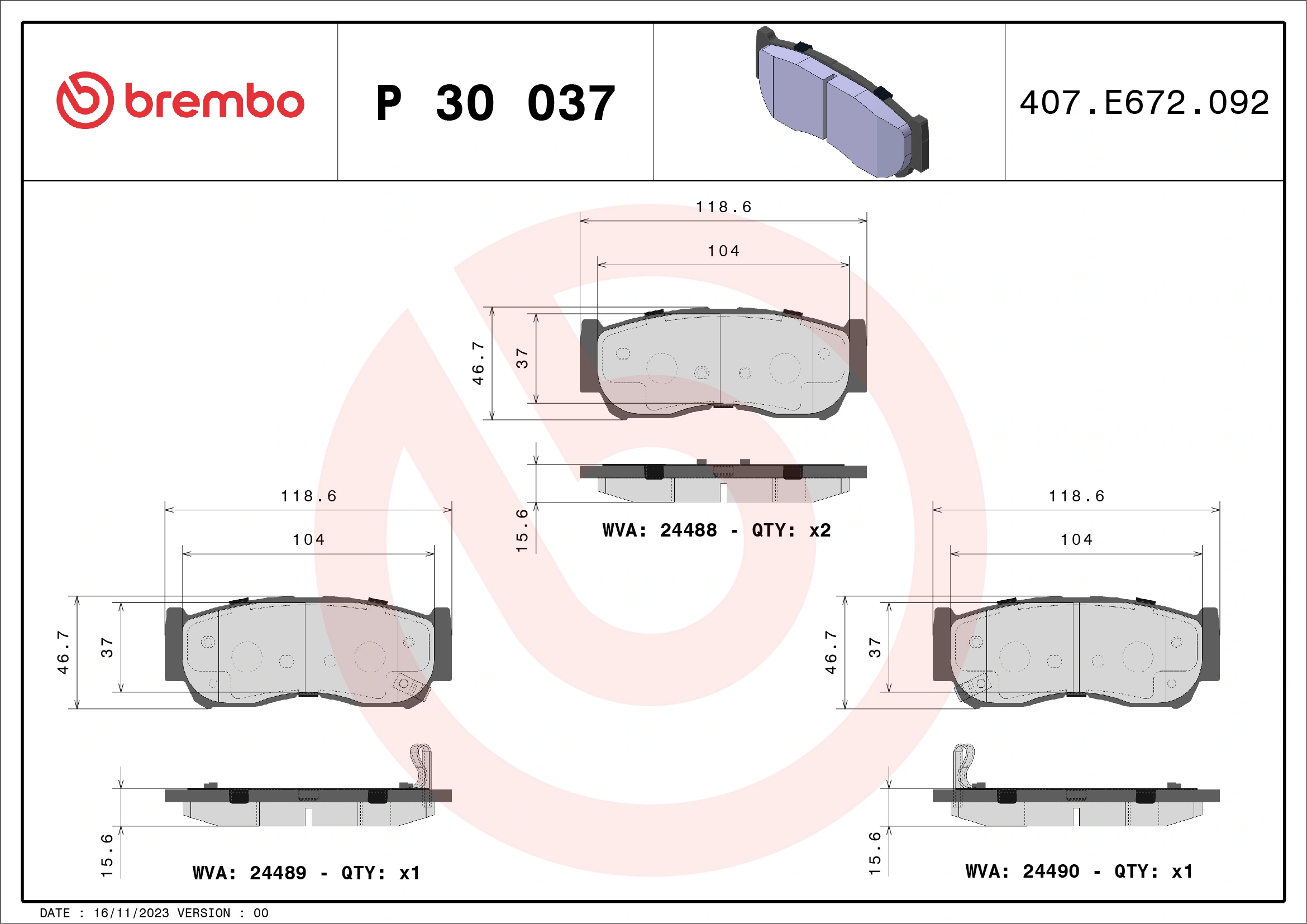 Brake Pad Set, disc brake
