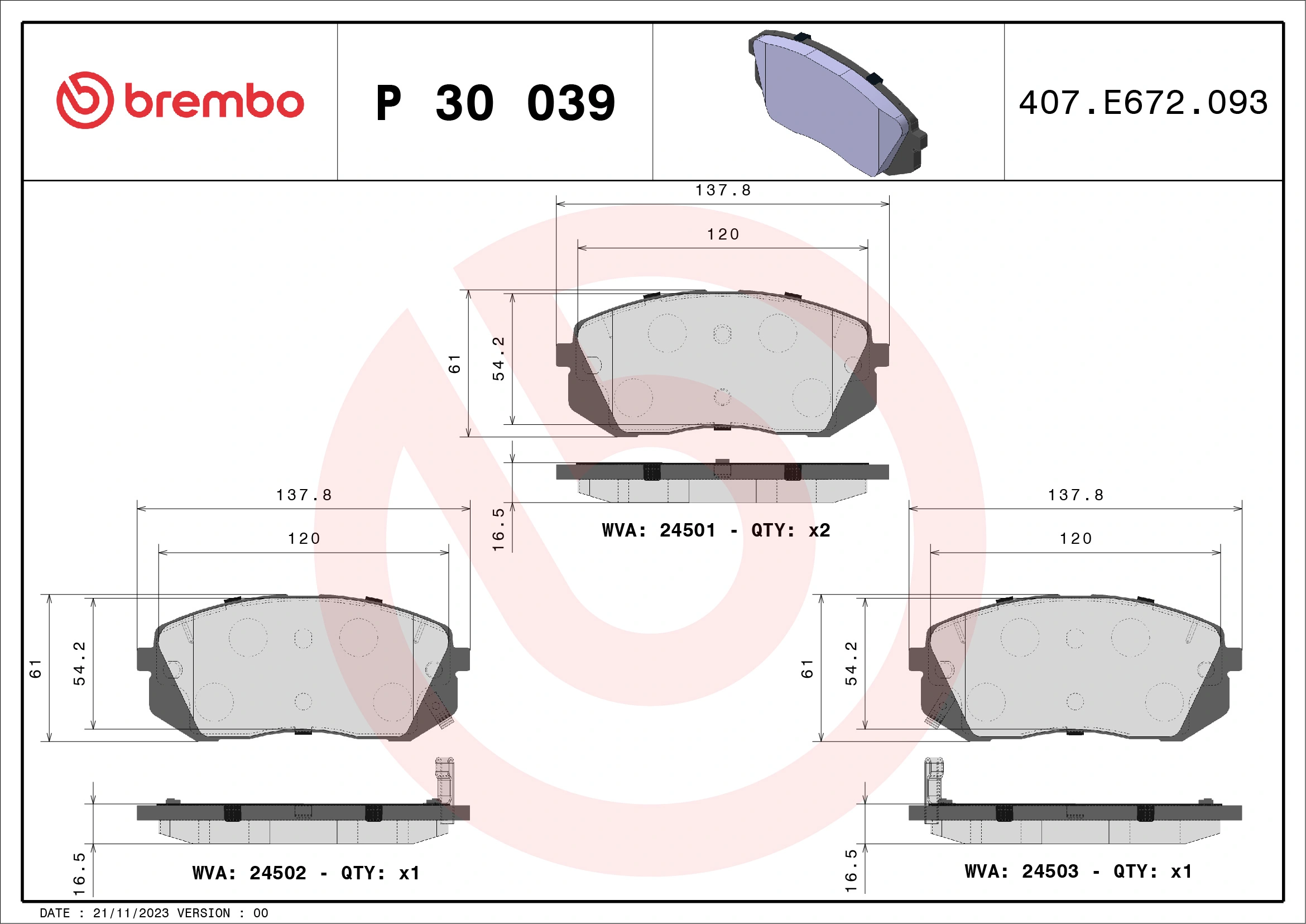 Brake Pad Set, disc brake