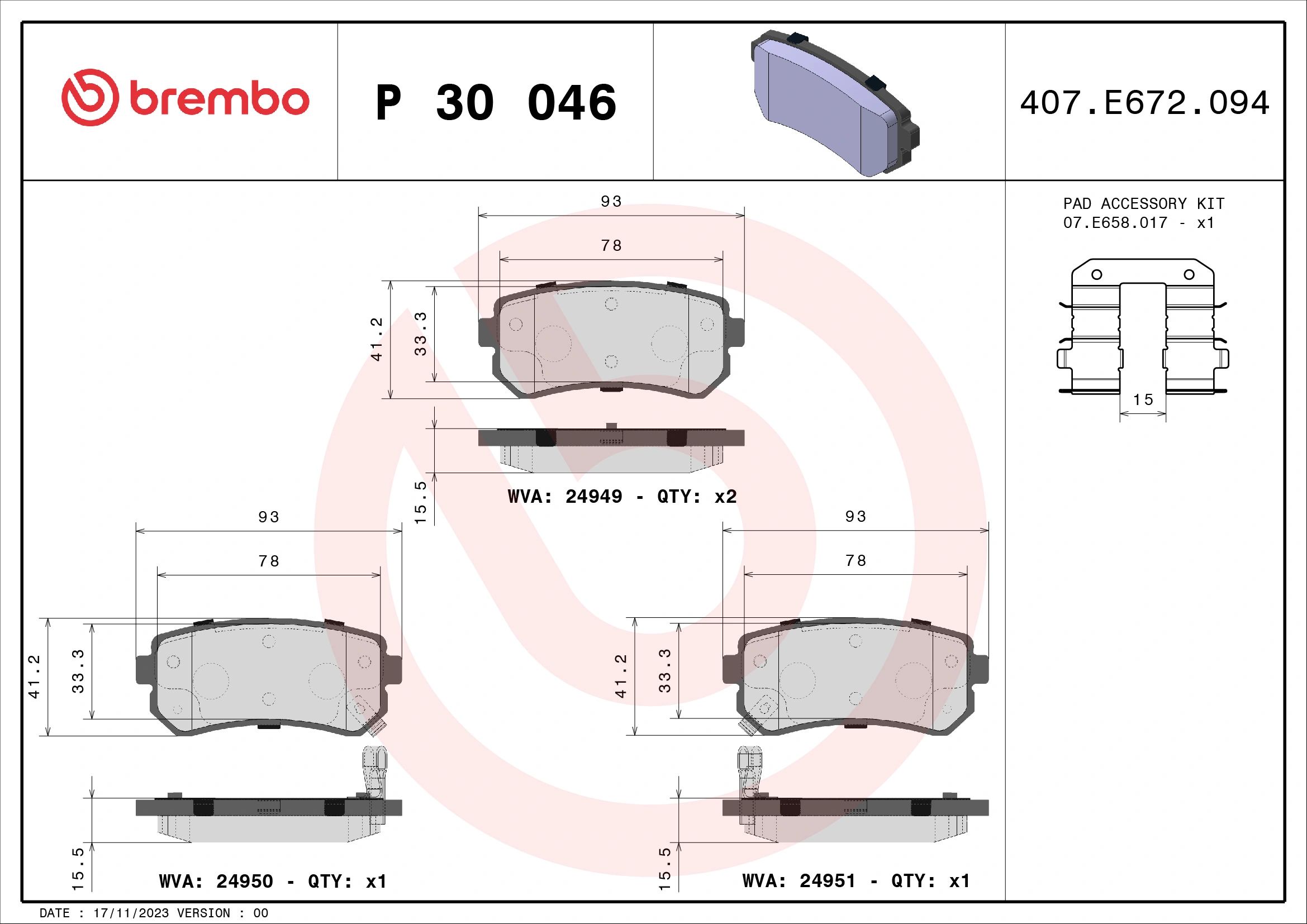 Brake Pad Set, disc brake