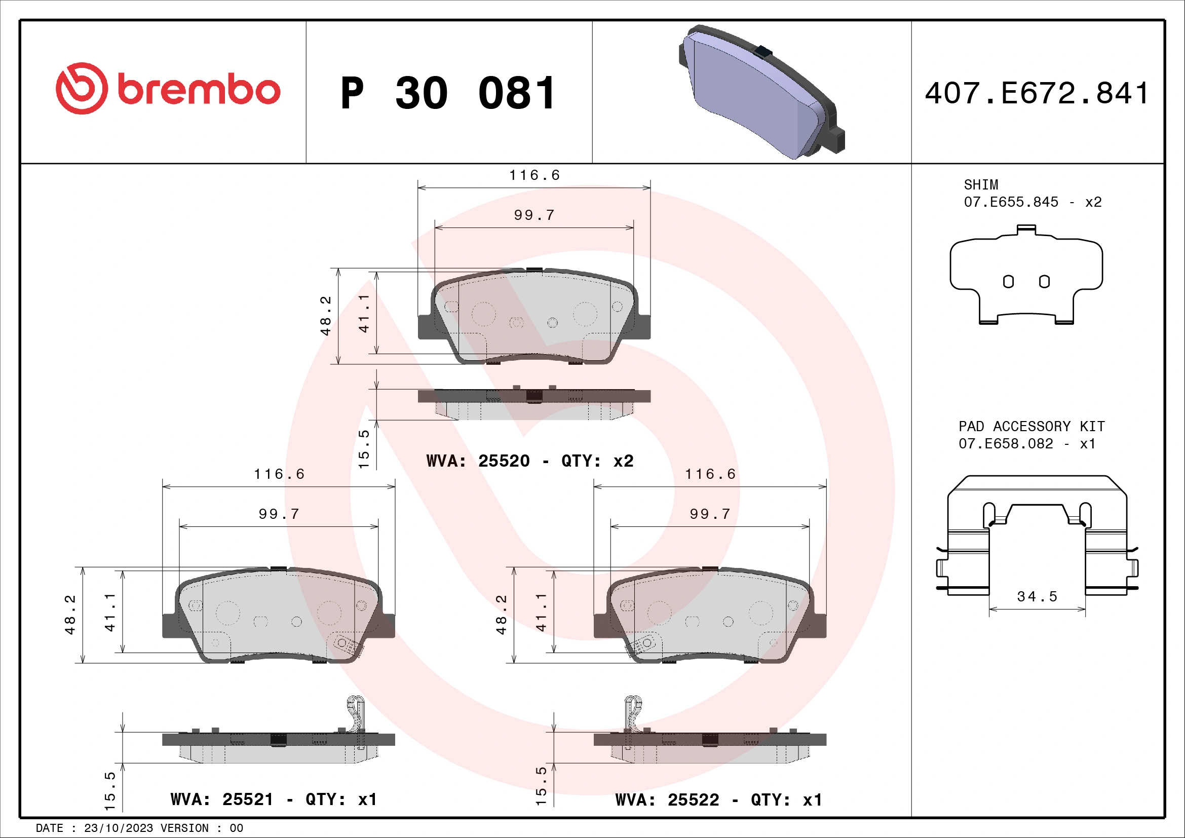 Brake Pad Set, disc brake
