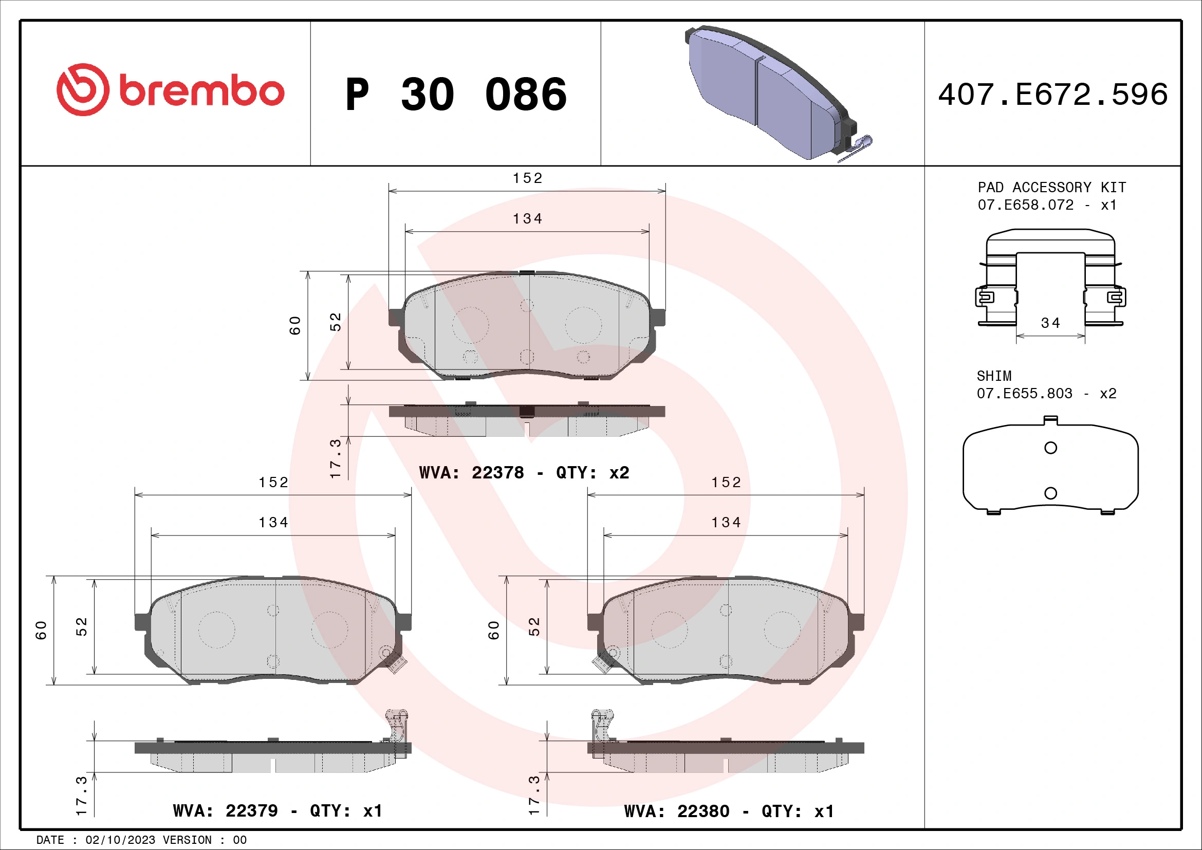 Brake Pad Set, disc brake