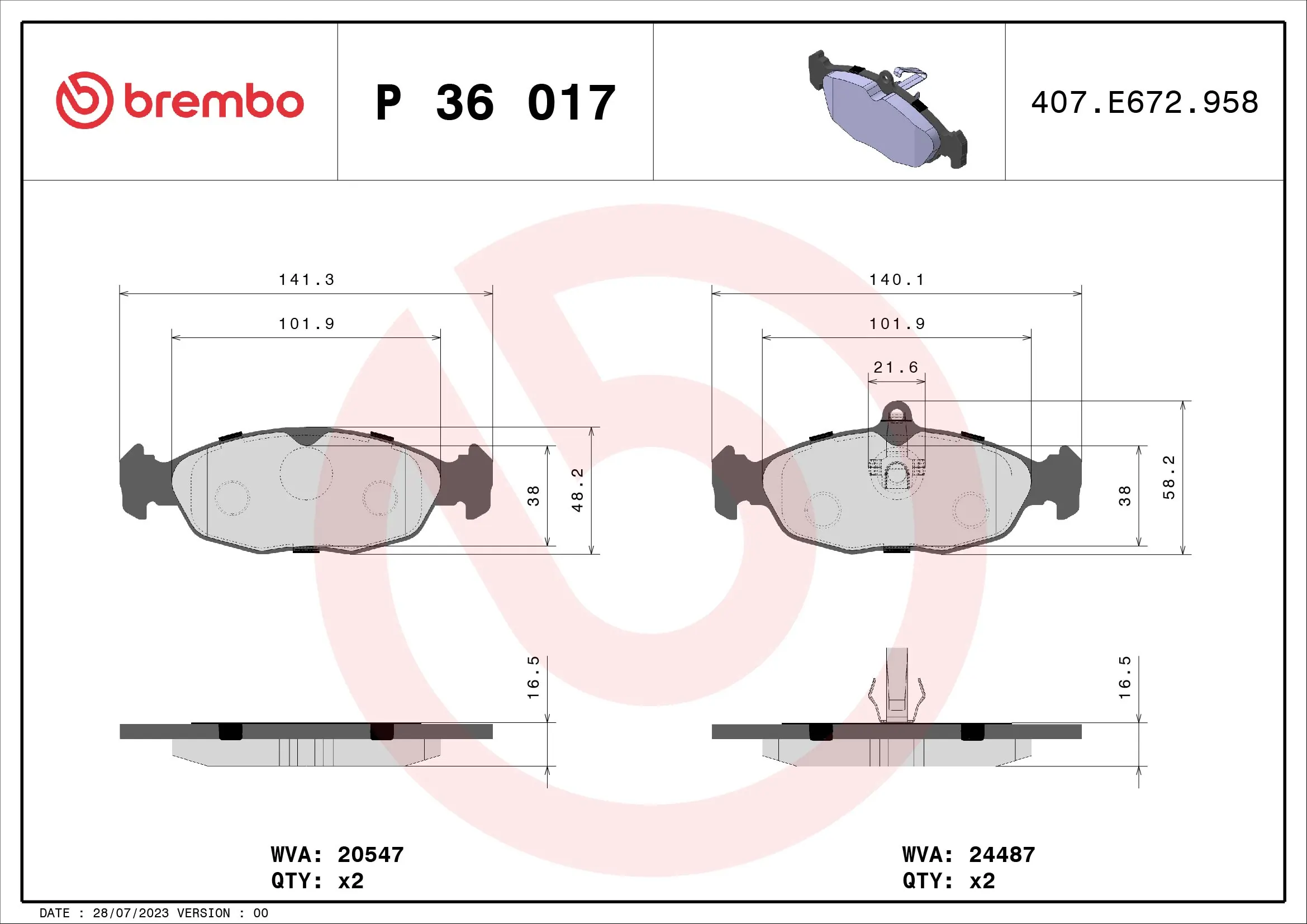 Brake Pad Set, disc brake