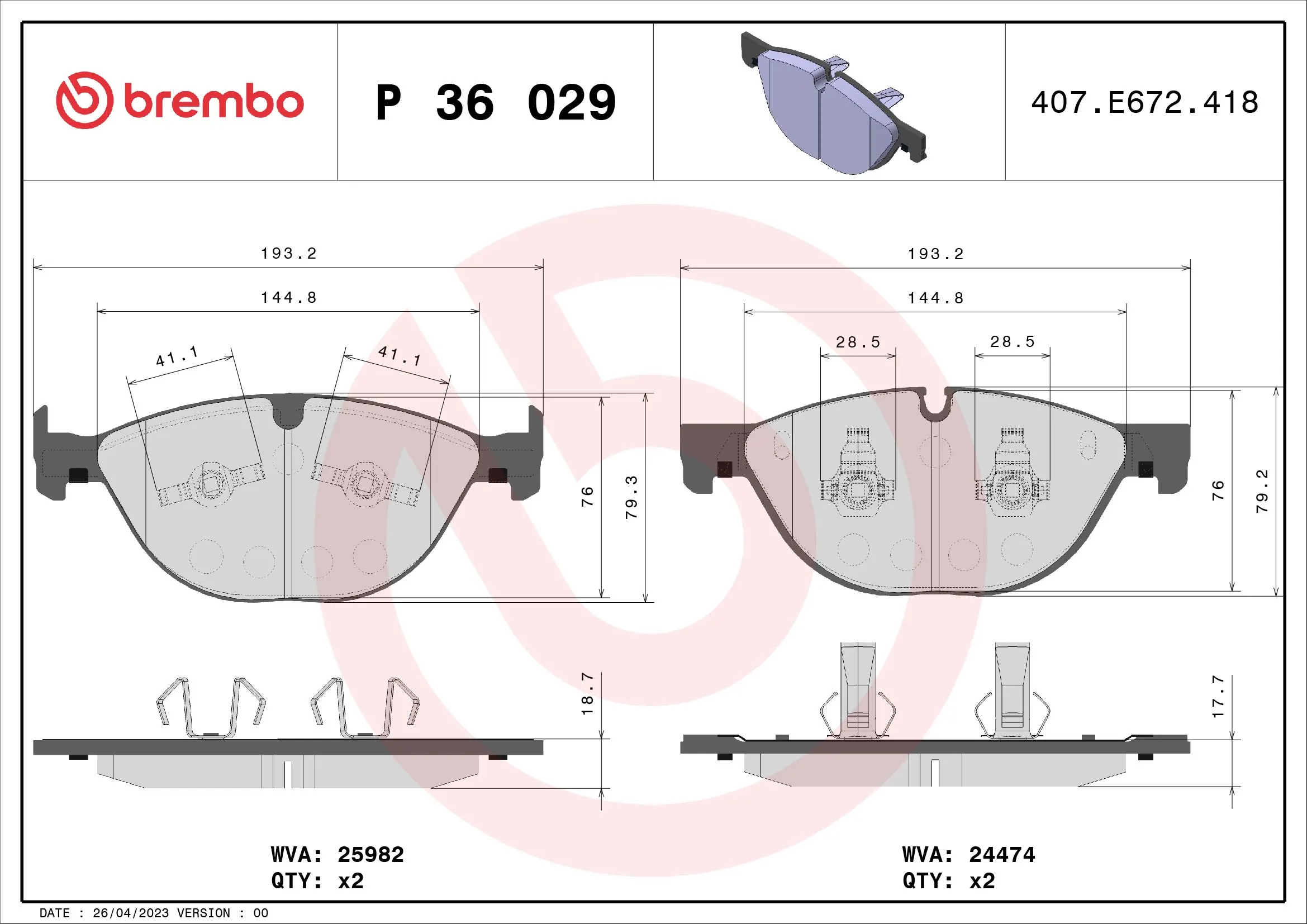 Brake Pad Set, disc brake