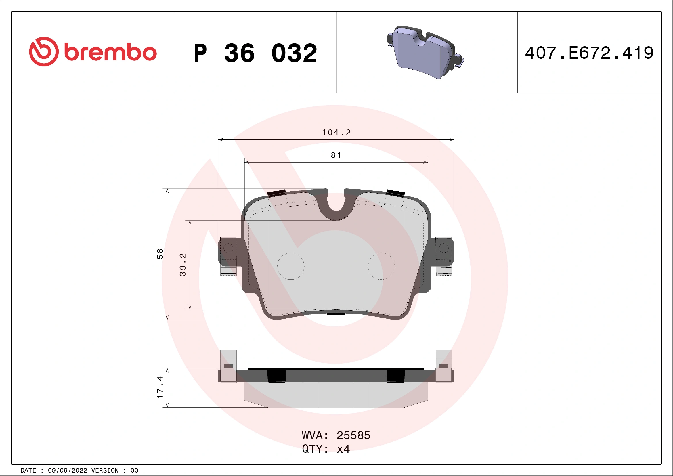 Brake Pad Set, disc brake