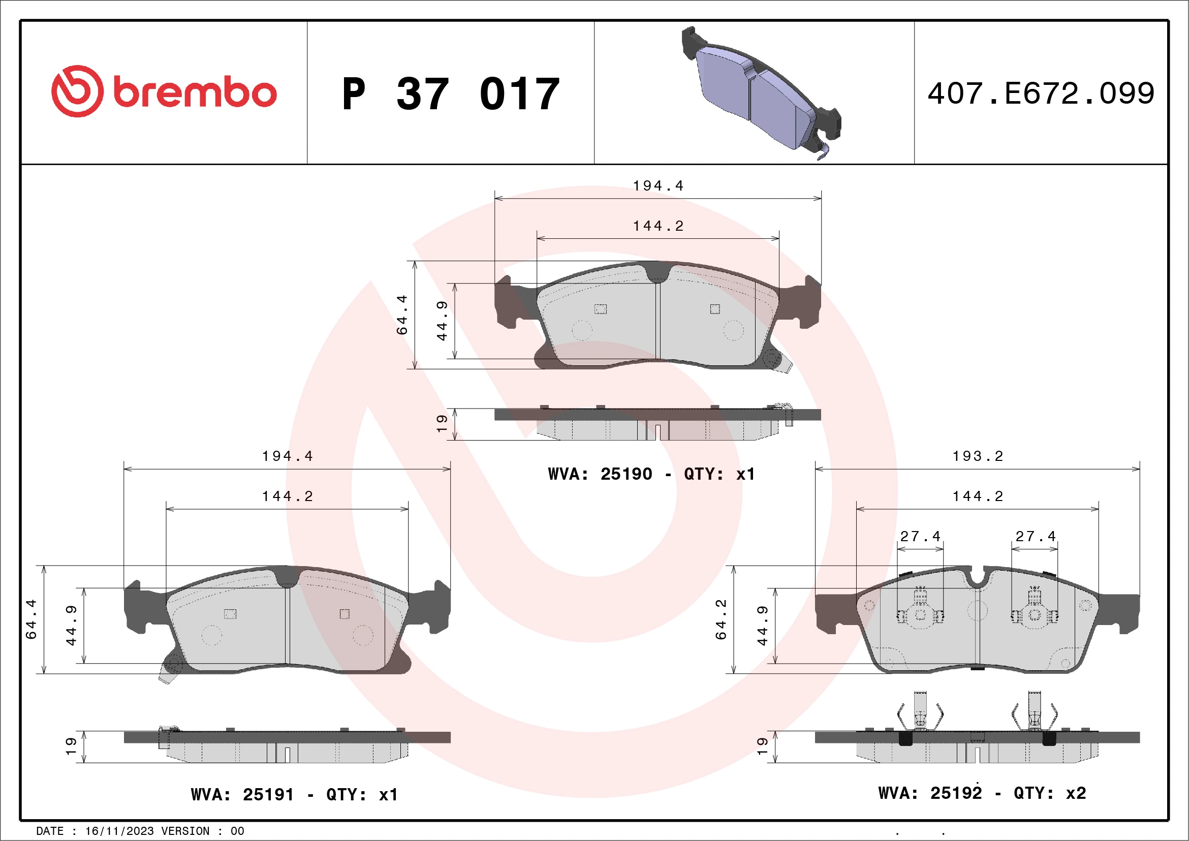 Brake Pad Set, disc brake