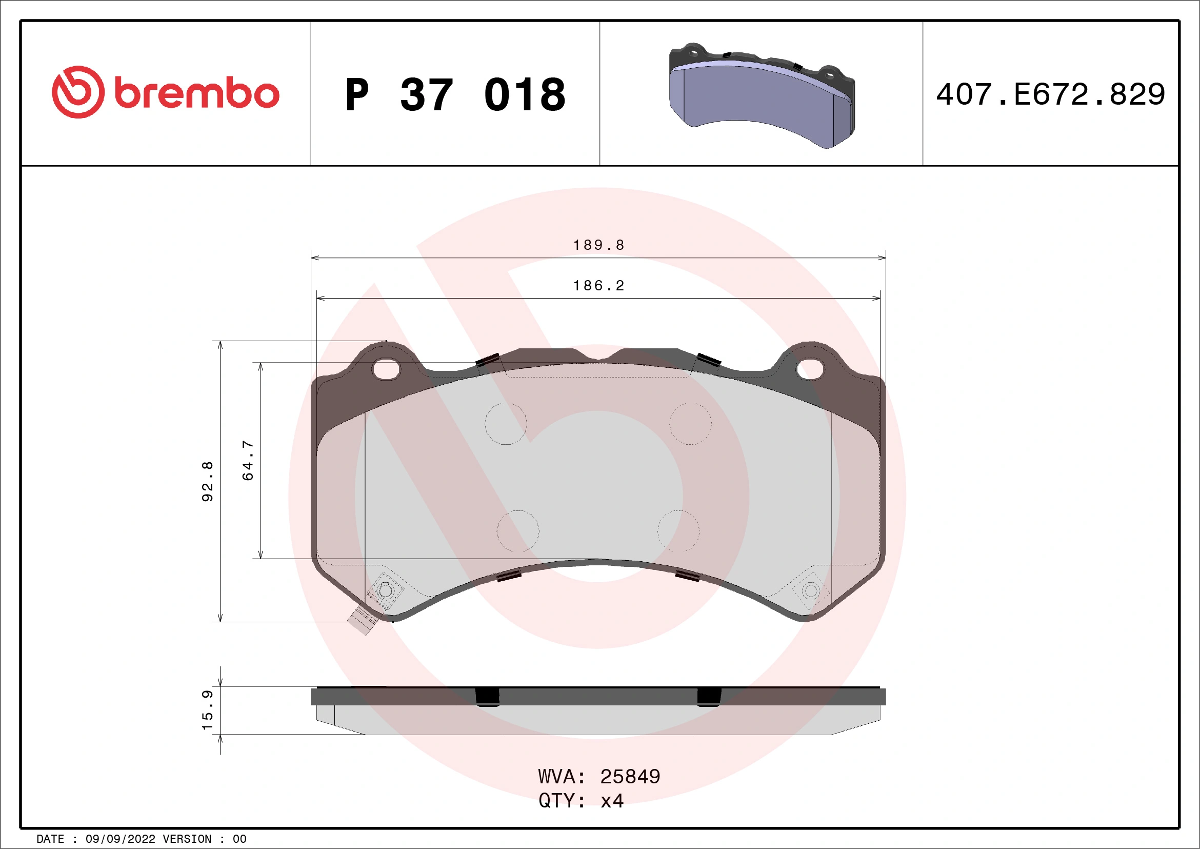 Brake Pad Set, disc brake
