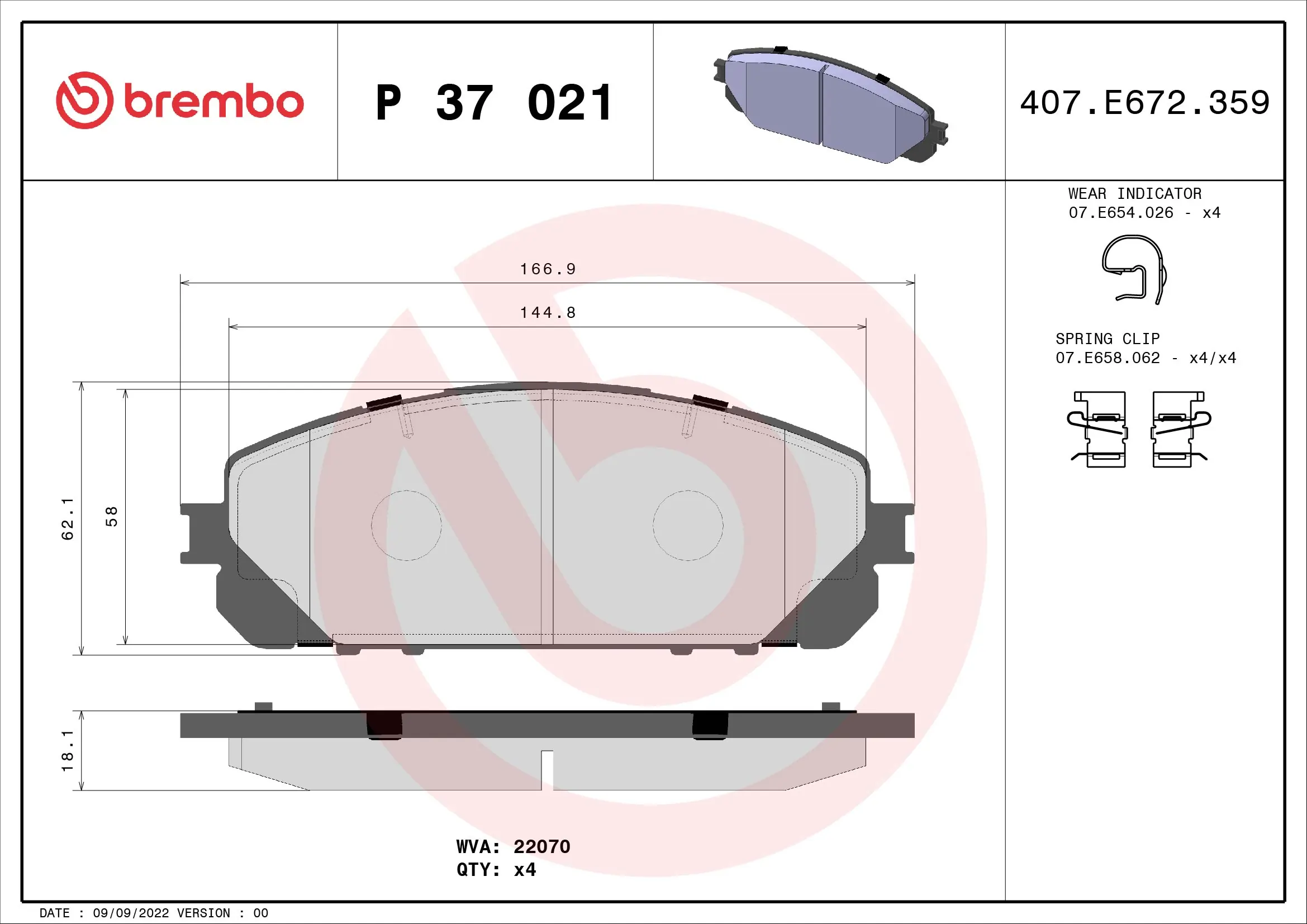 Brake Pad Set, disc brake