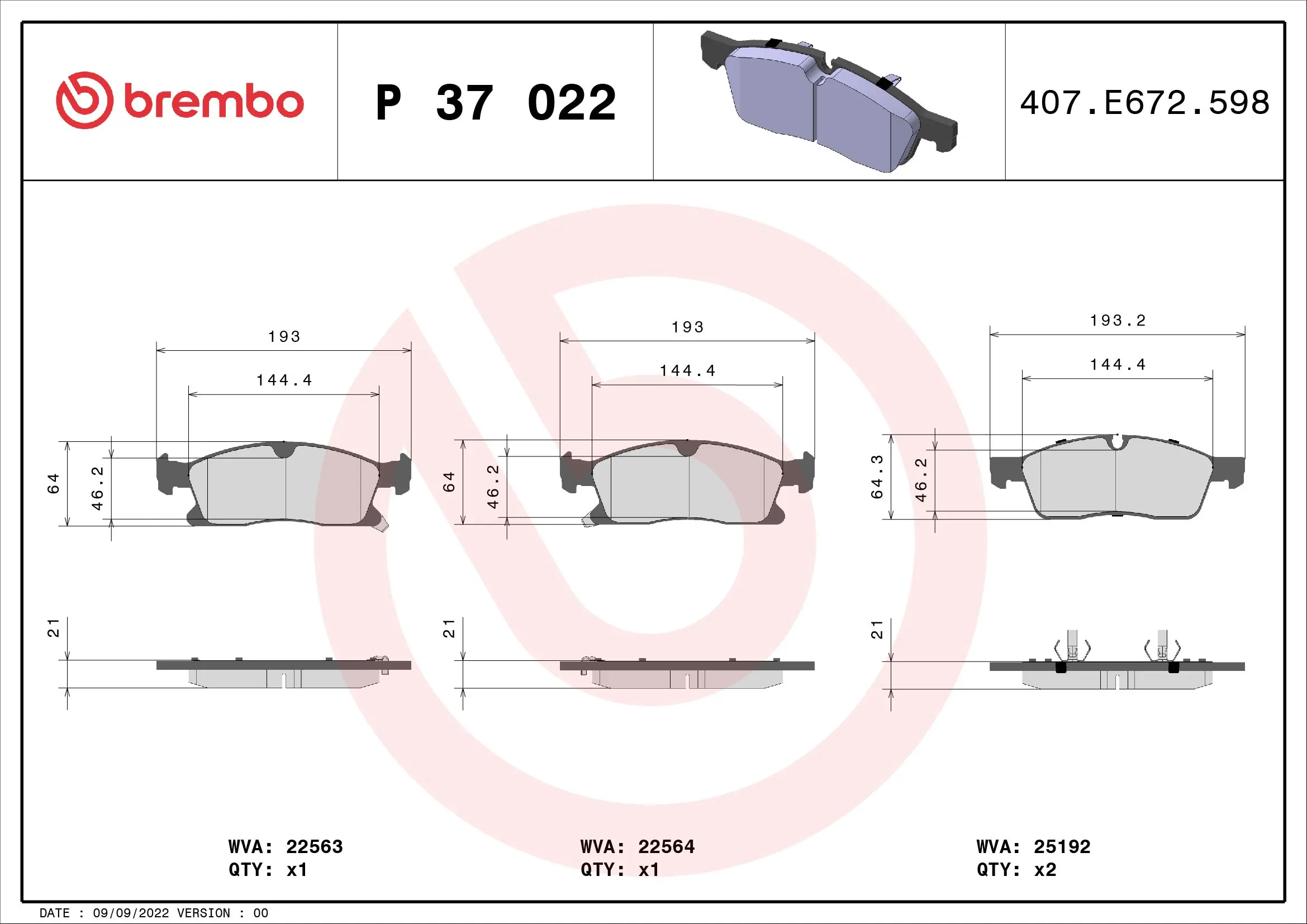 Brake Pad Set, disc brake