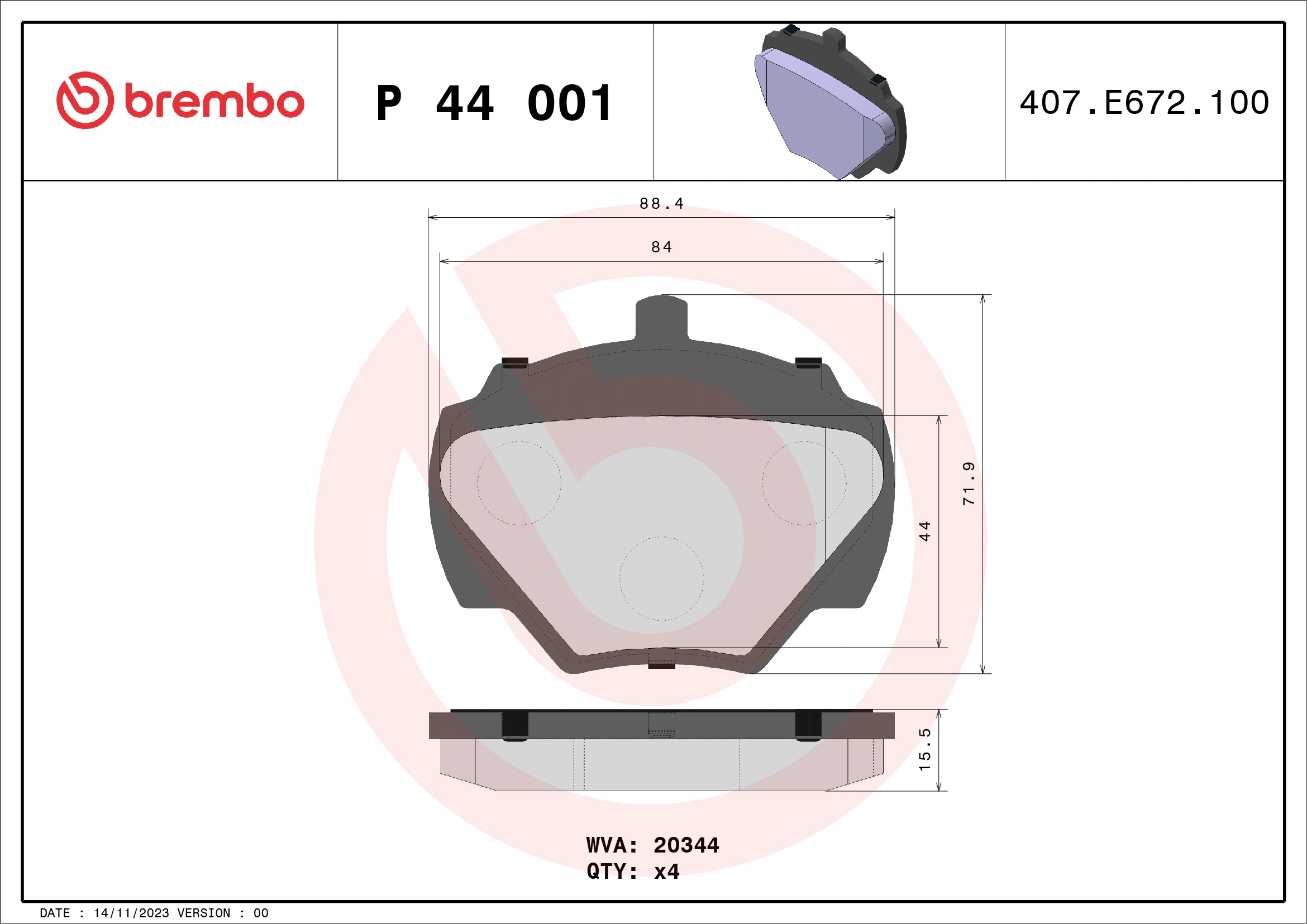 Brake Pad Set, disc brake