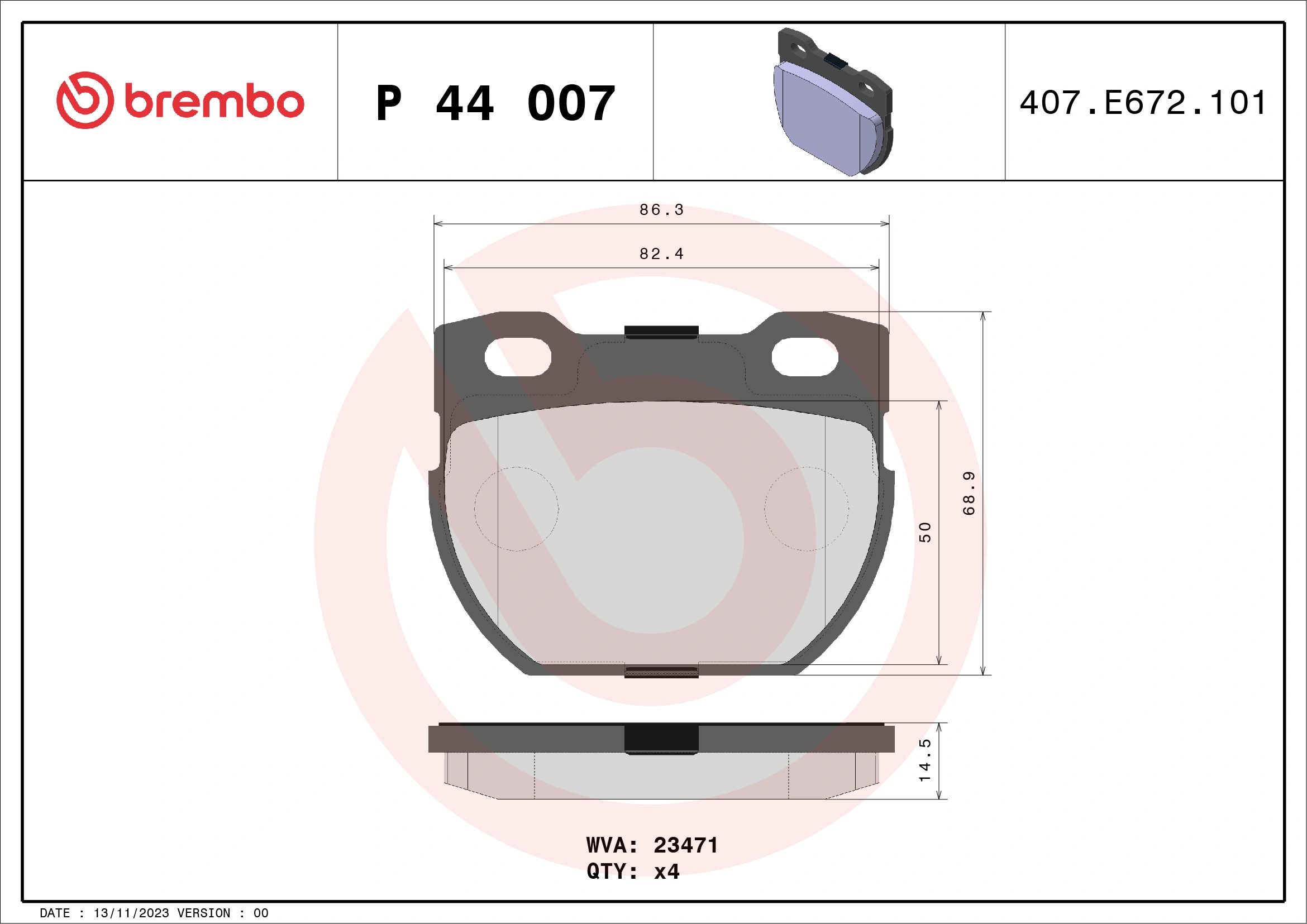 Brake Pad Set, disc brake