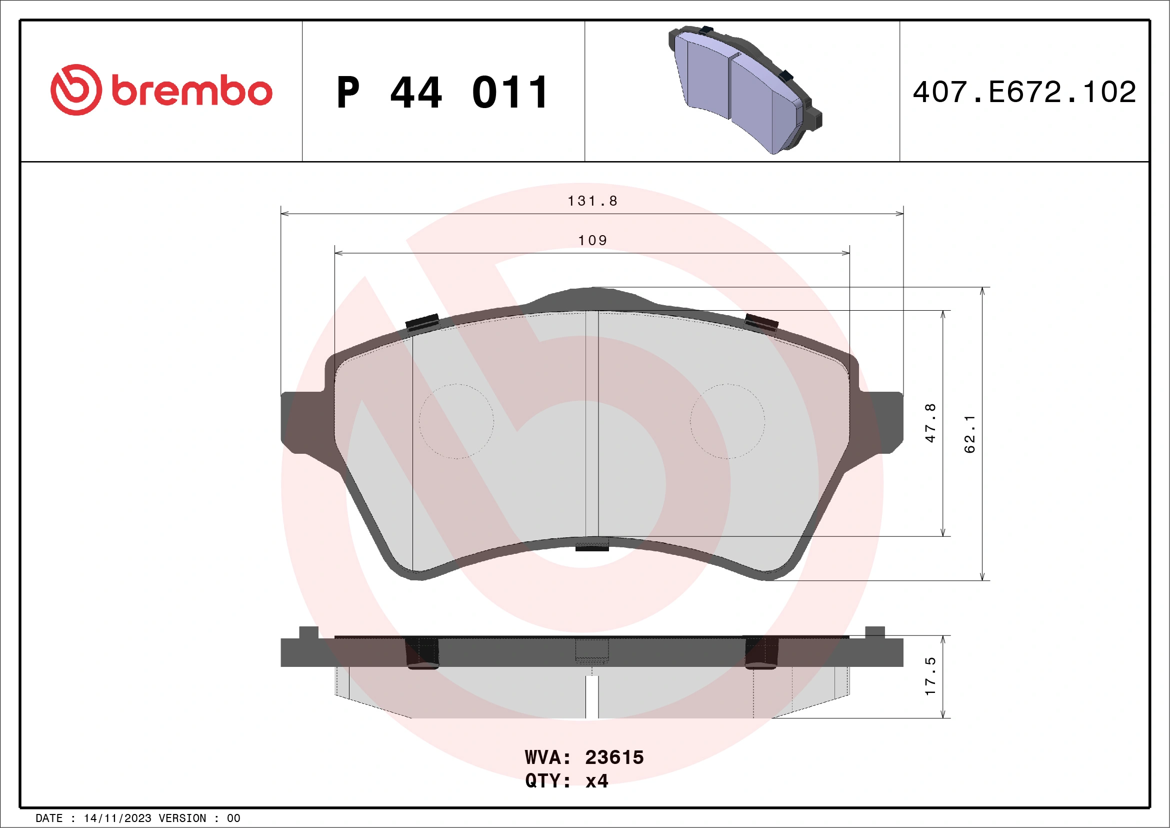 Brake Pad Set, disc brake