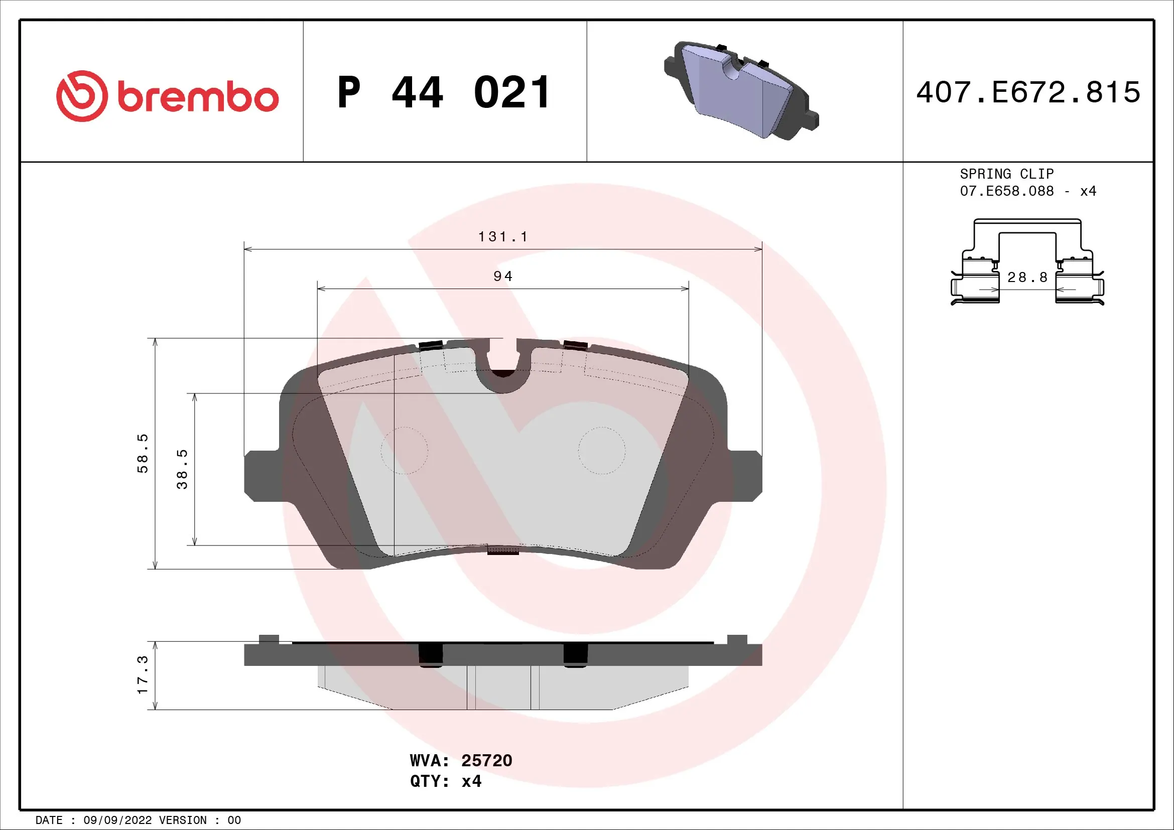 Brake Pad Set, disc brake