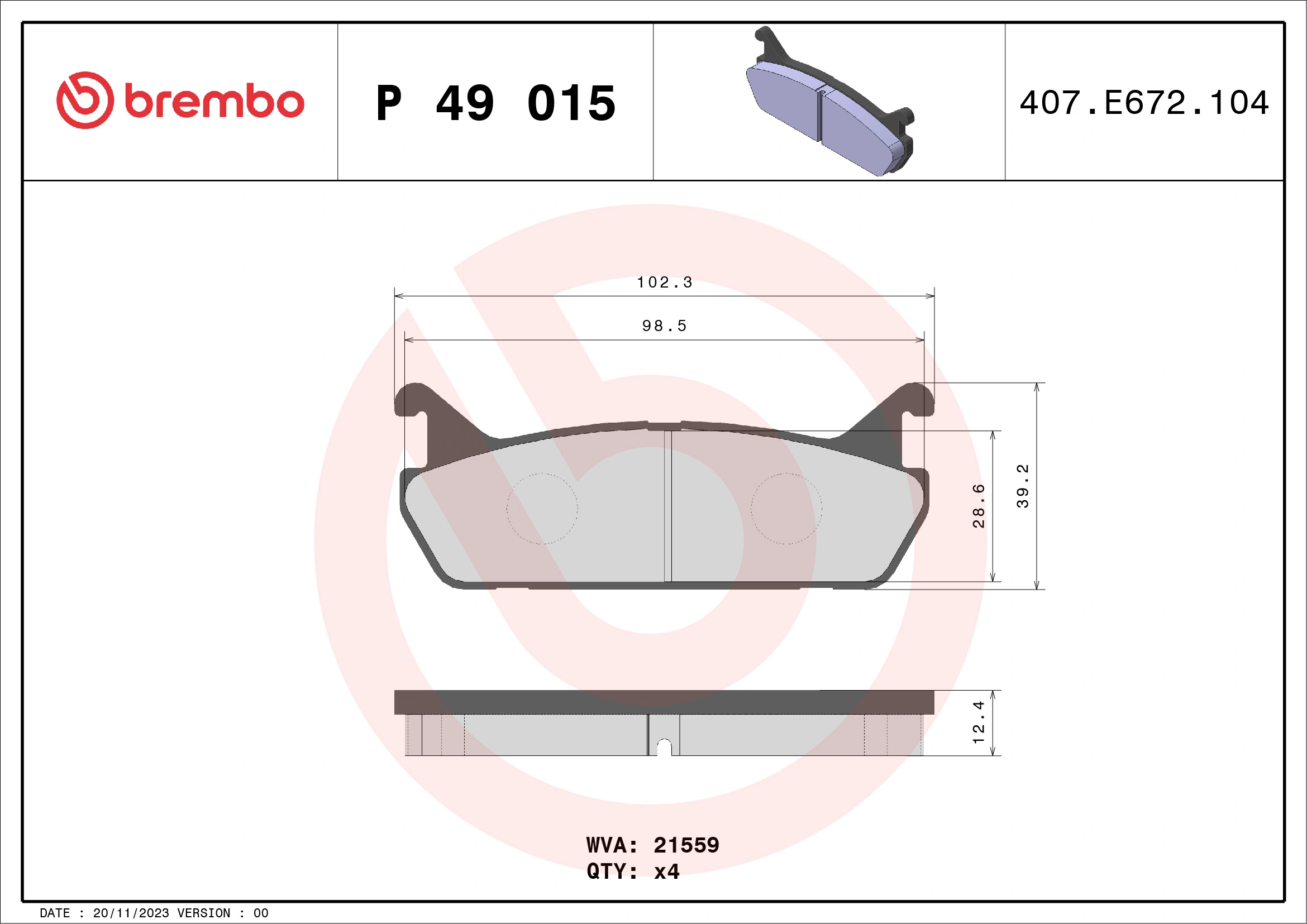 Brake Pad Set, disc brake