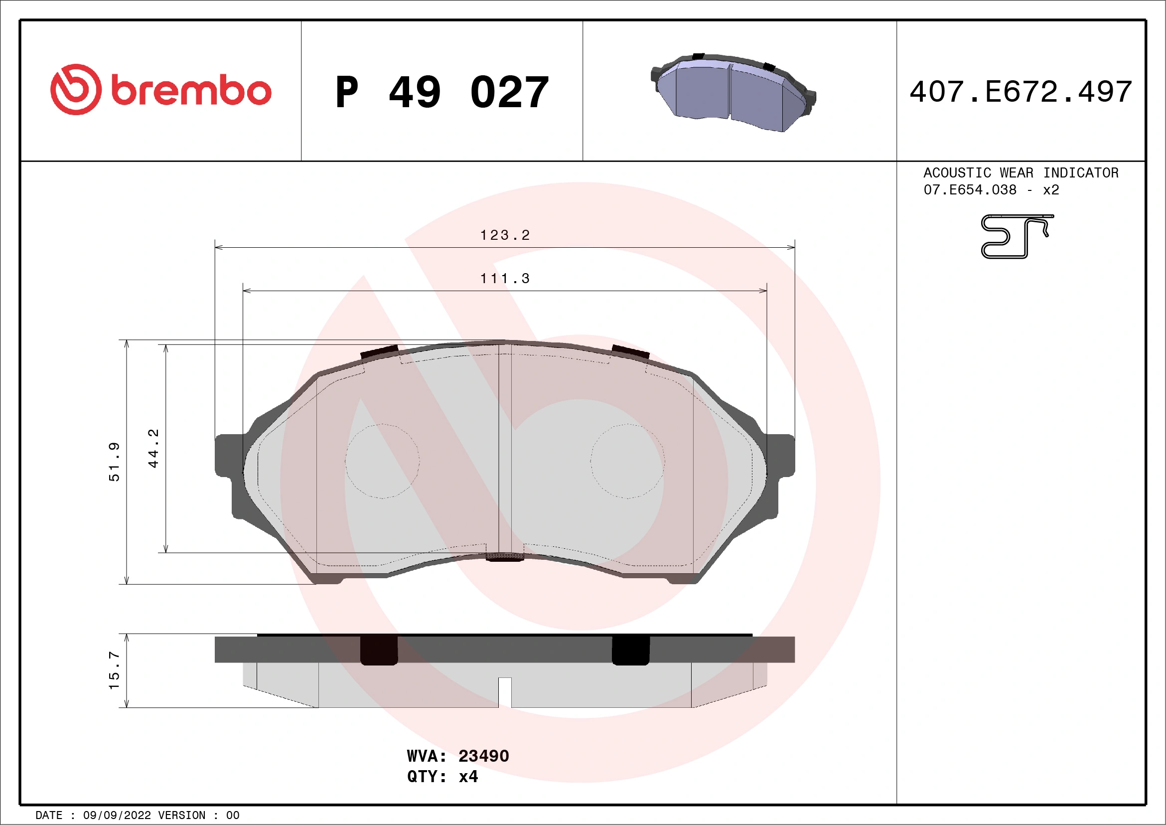 Brake Pad Set, disc brake