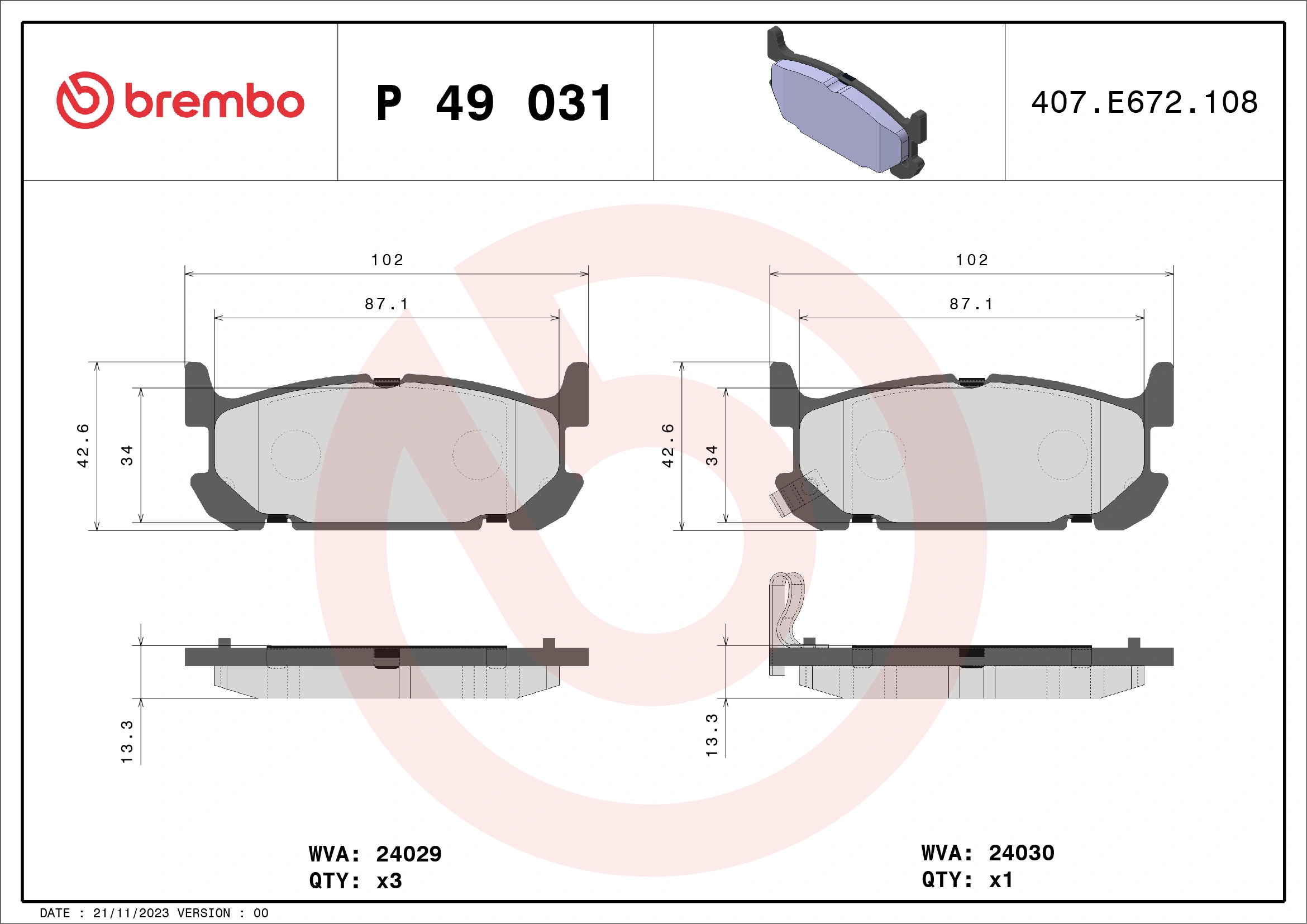 Brake Pad Set, disc brake