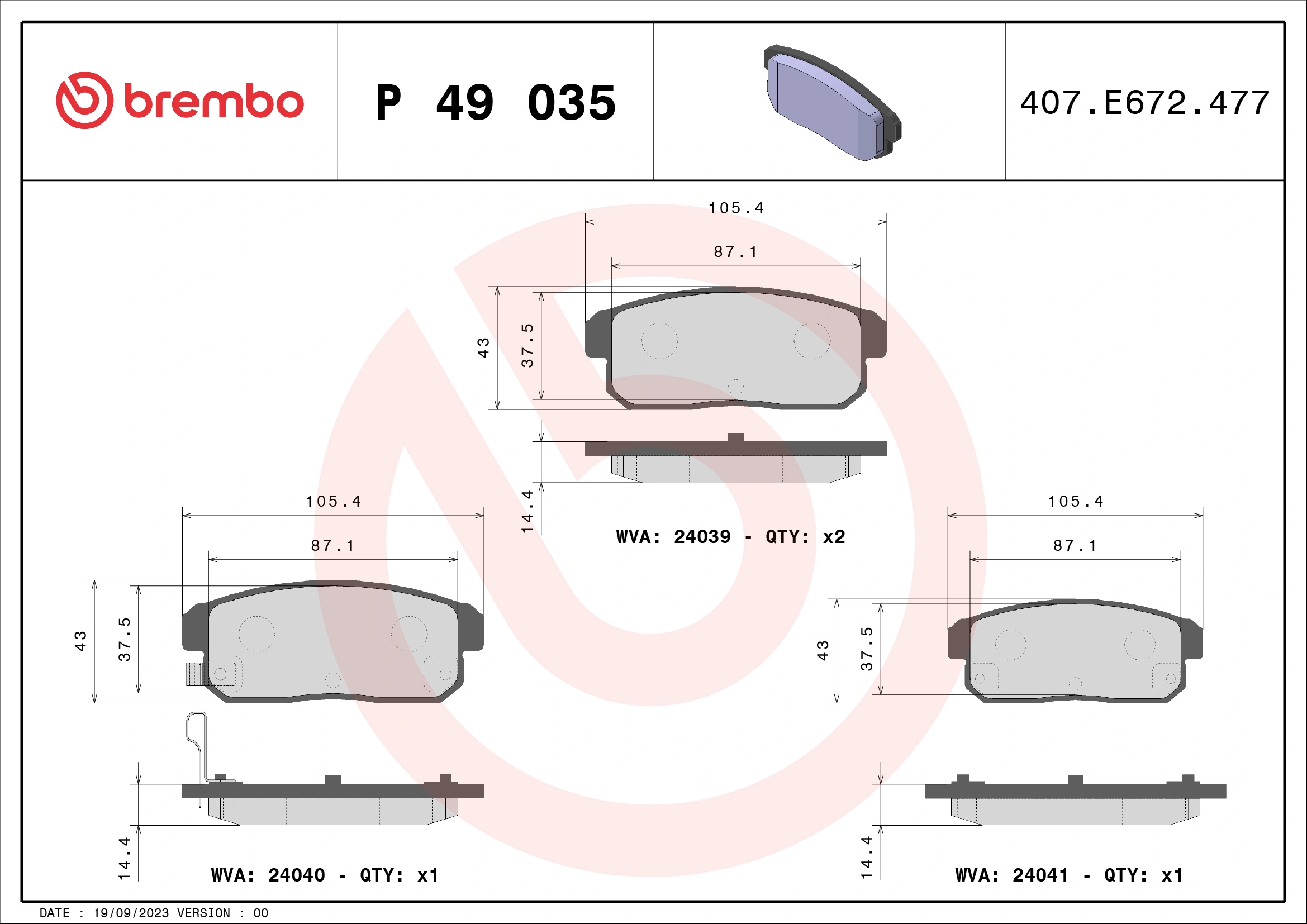 Brake Pad Set, disc brake