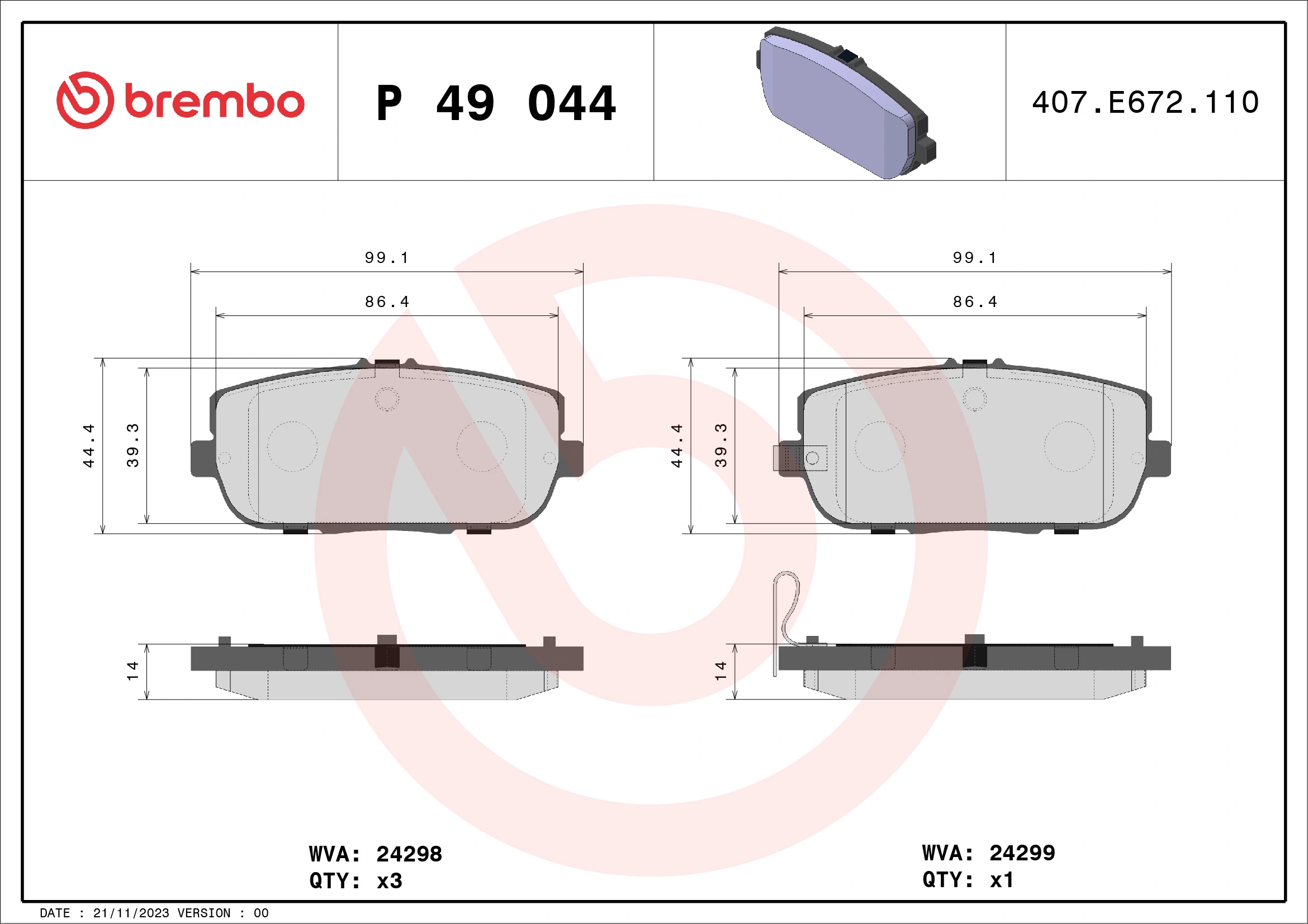 Brake Pad Set, disc brake