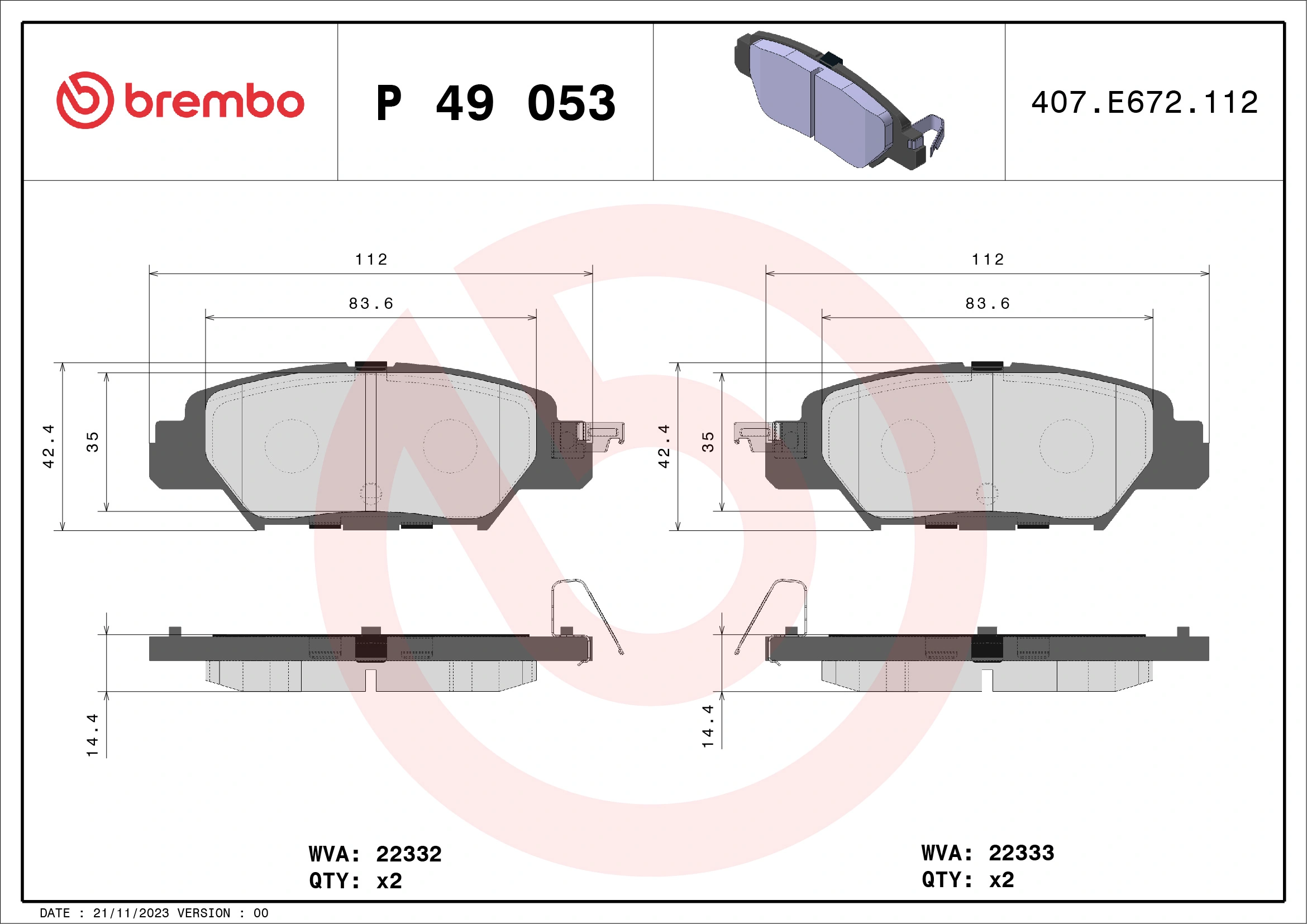 Brake Pad Set, disc brake
