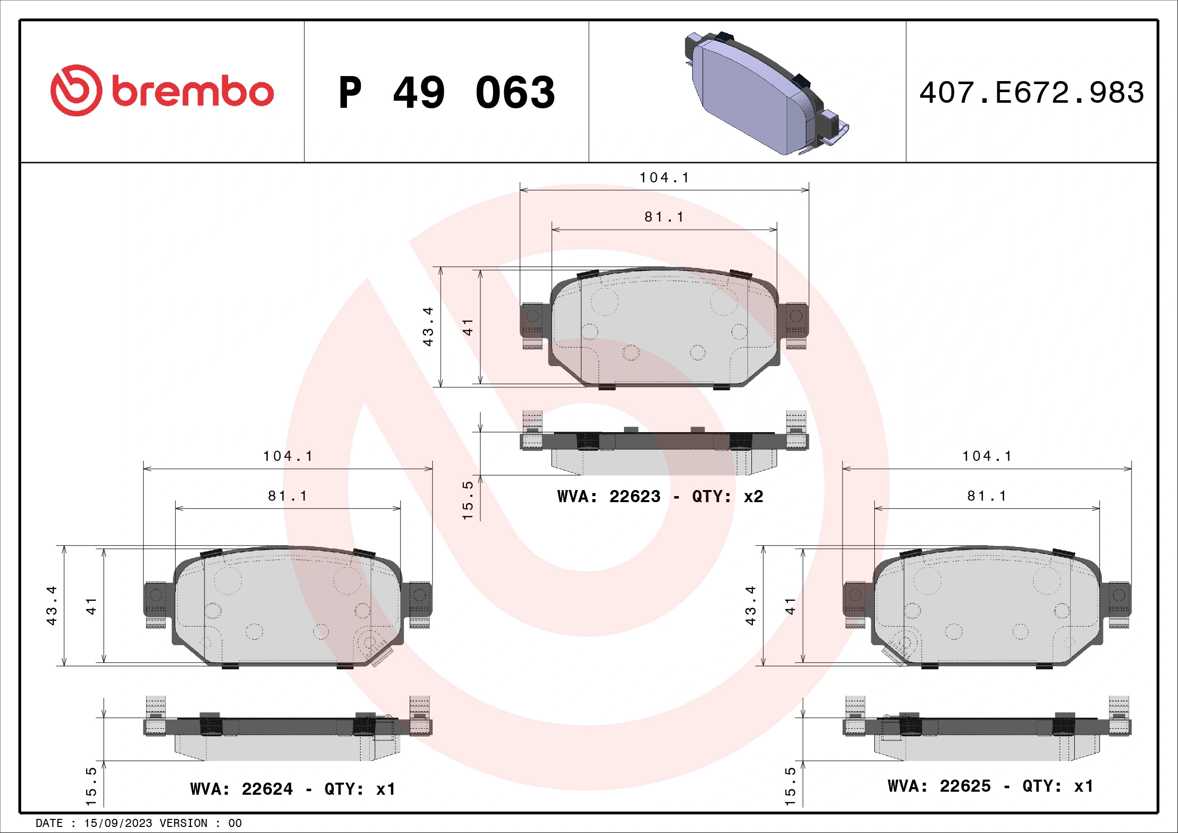 Brake Pad Set, disc brake