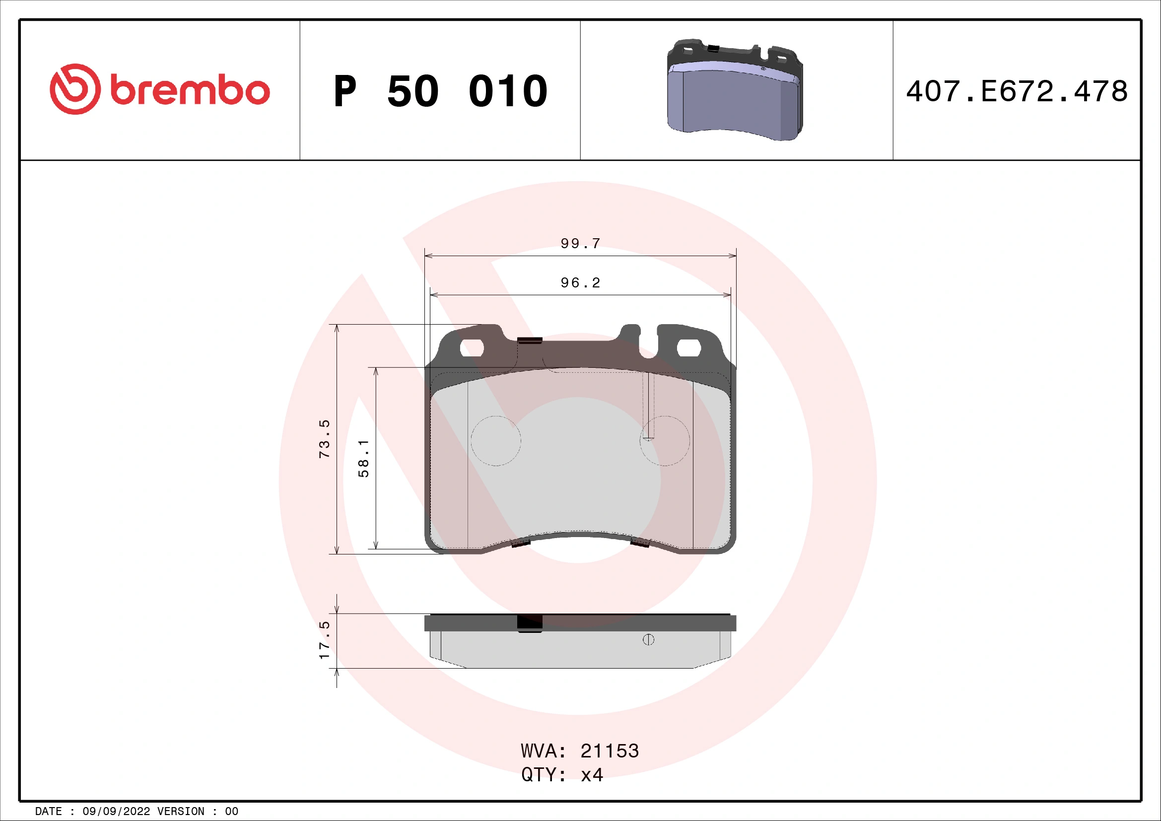 Brake Pad Set, disc brake