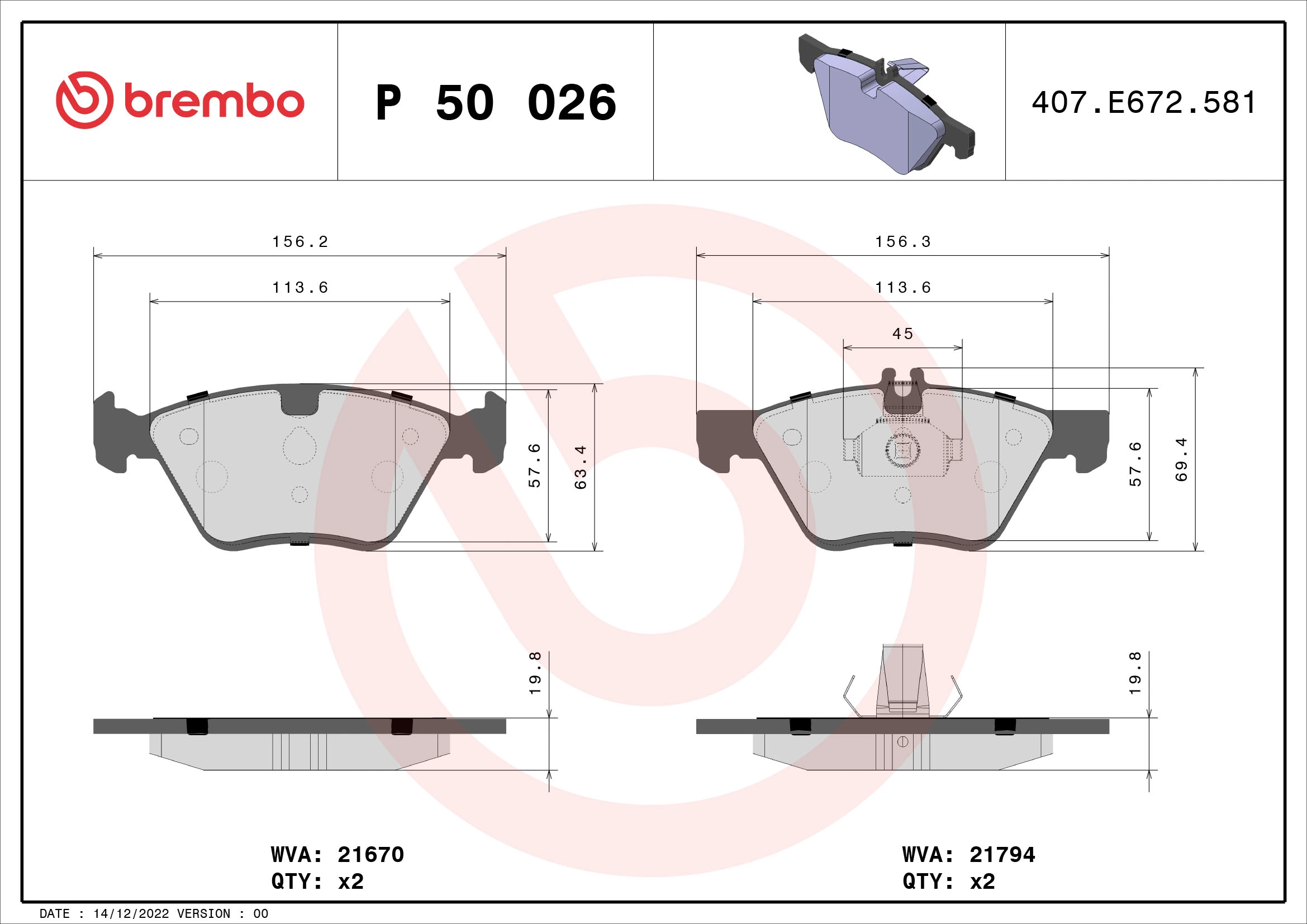 Brake Pad Set, disc brake