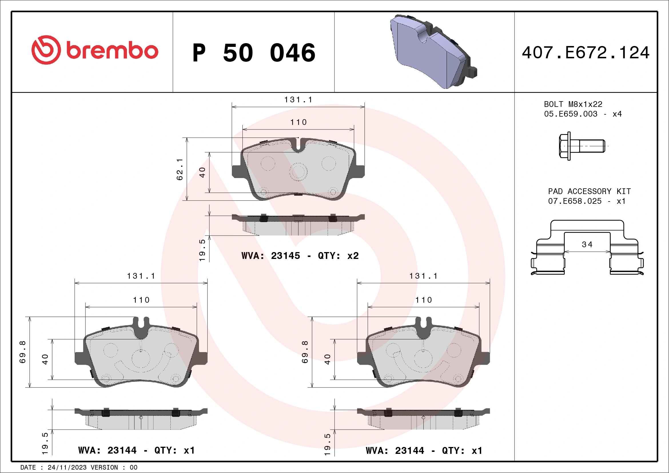 Brake Pad Set, disc brake