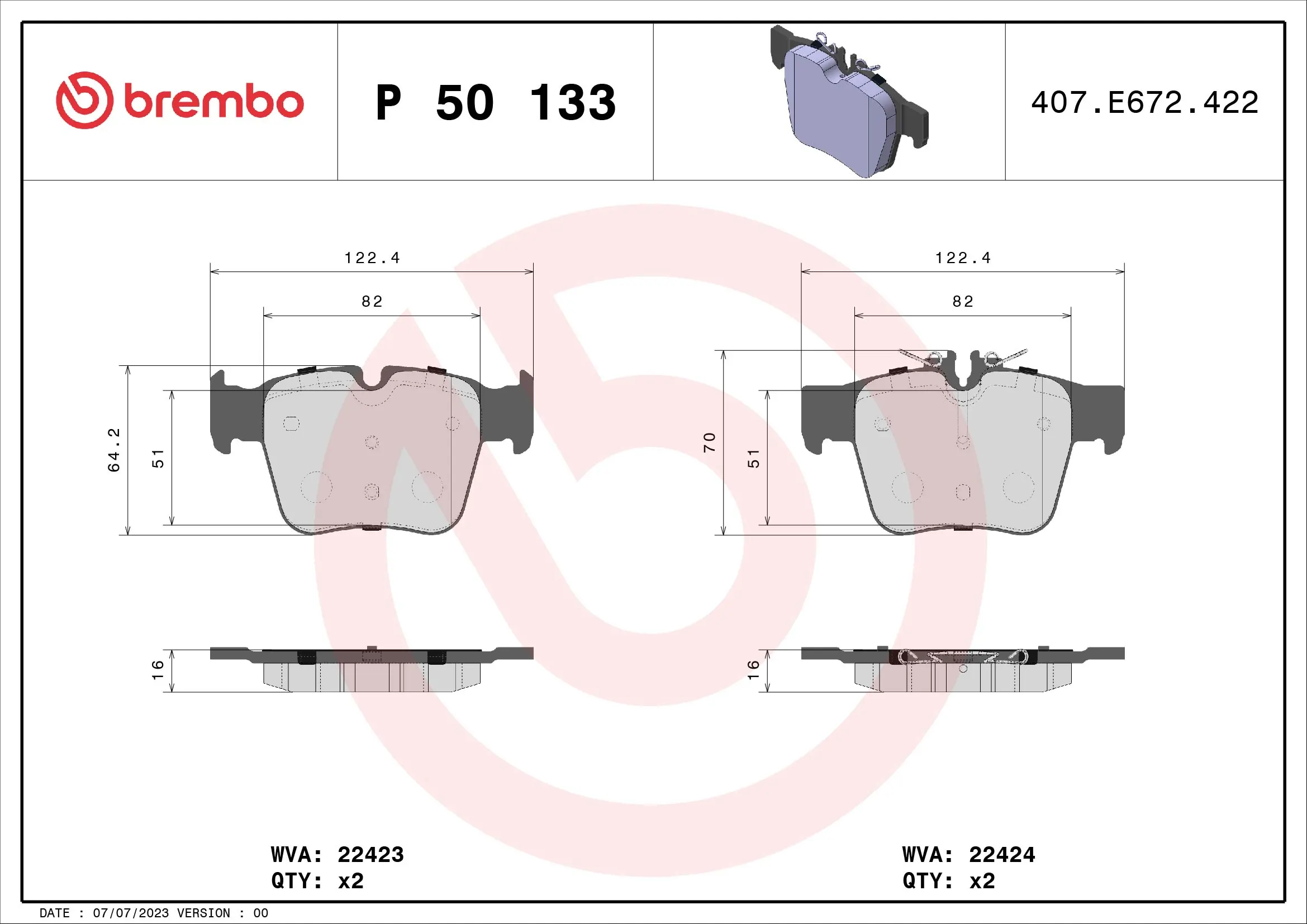 Brake Pad Set, disc brake