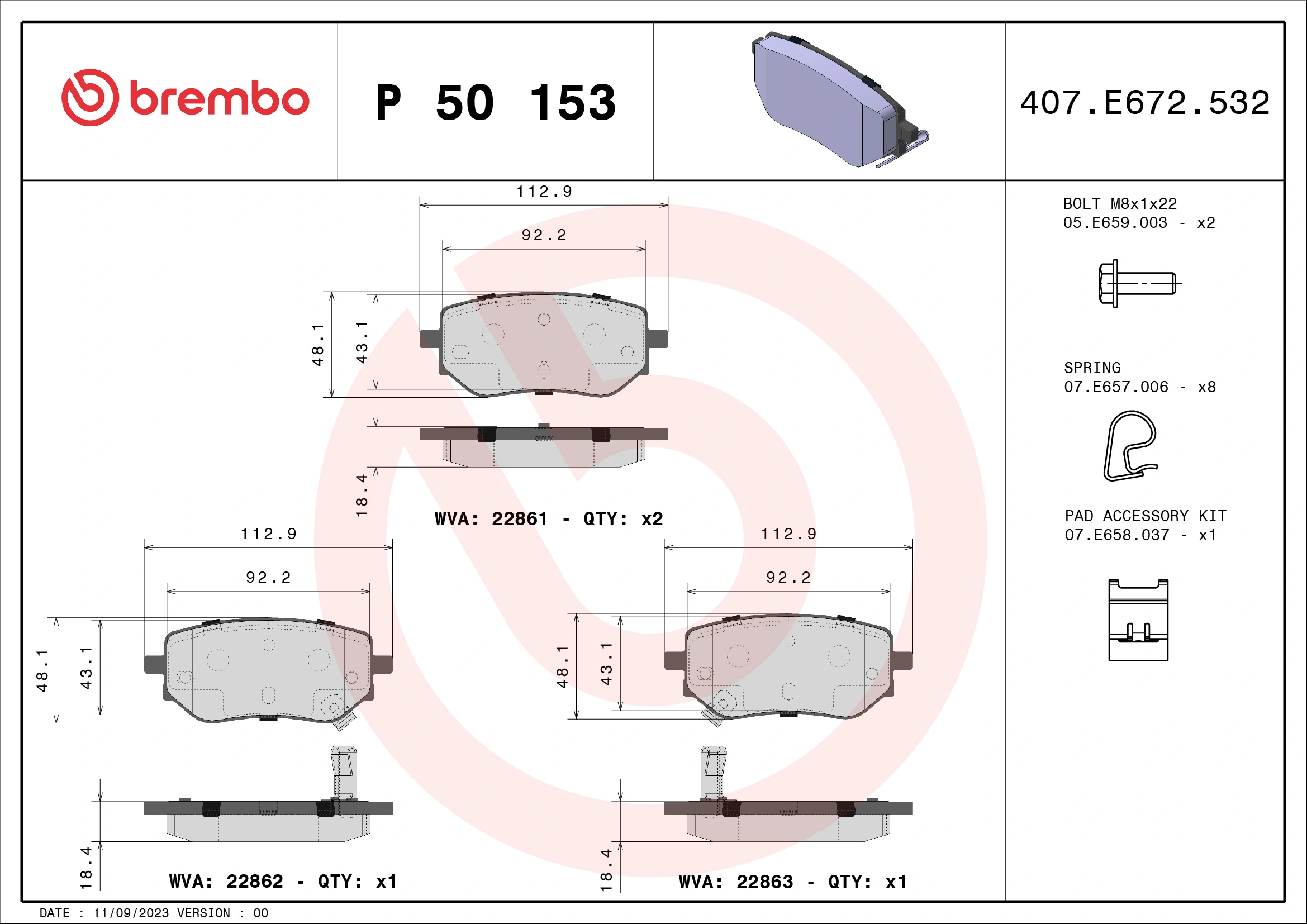 Brake Pad Set, disc brake