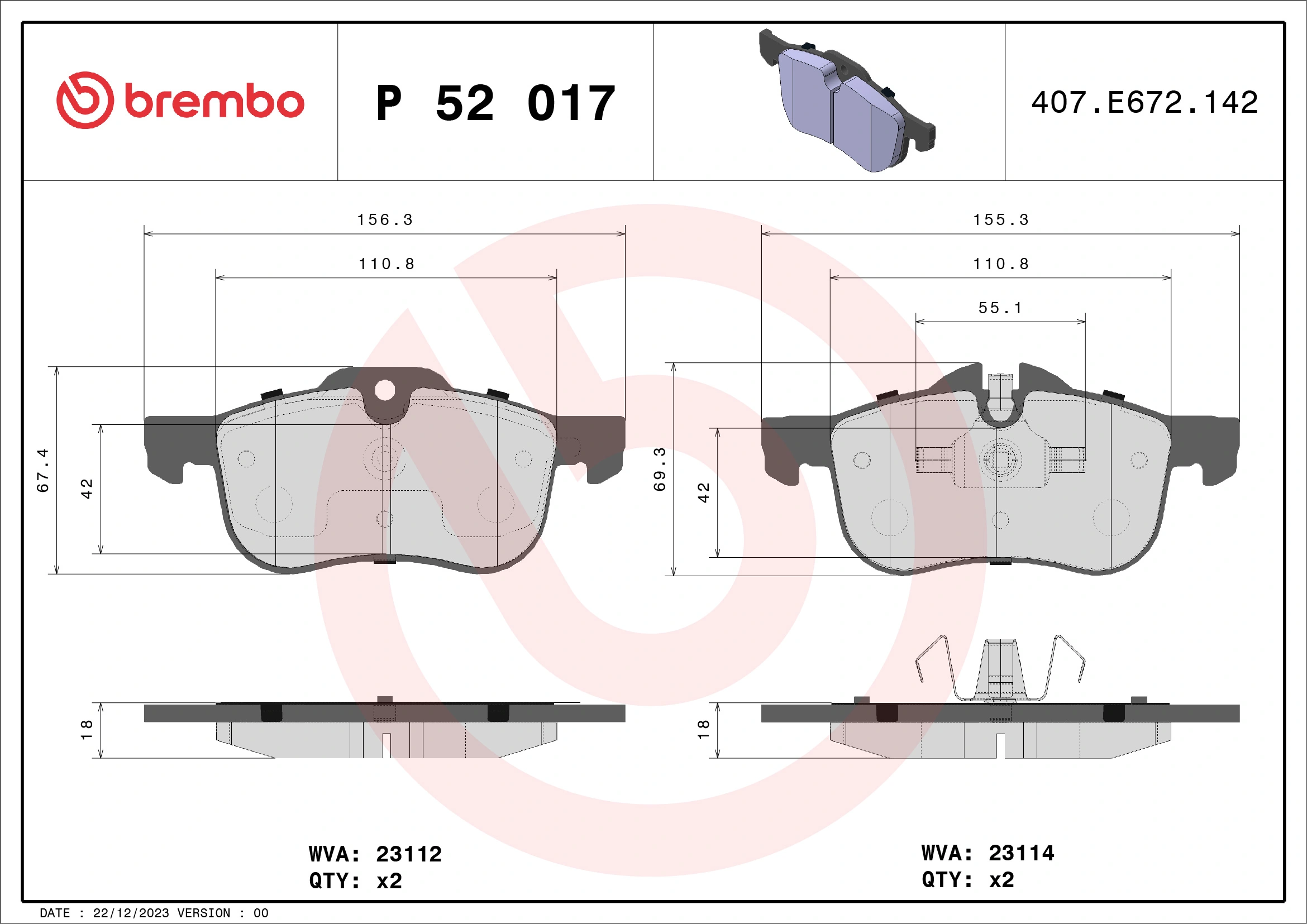 Brake Pad Set, disc brake
