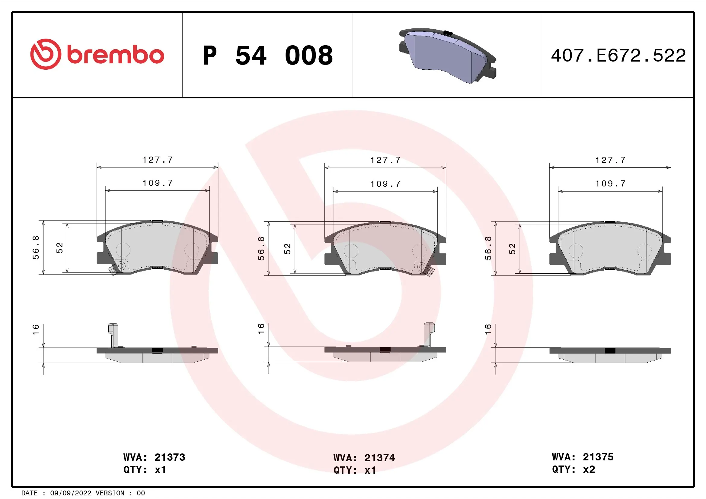 Brake Pad Set, disc brake