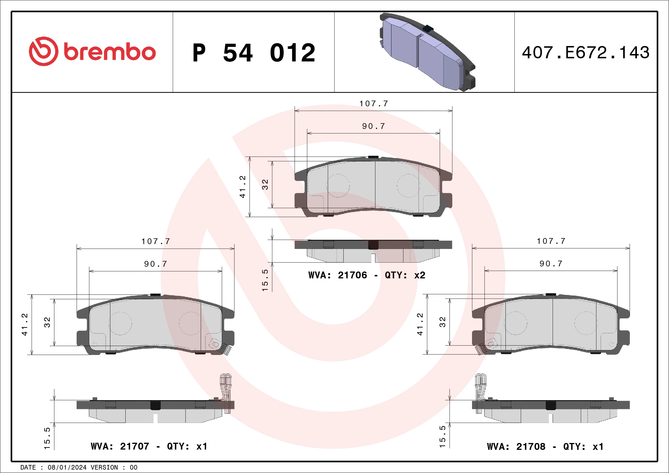 Brake Pad Set, disc brake