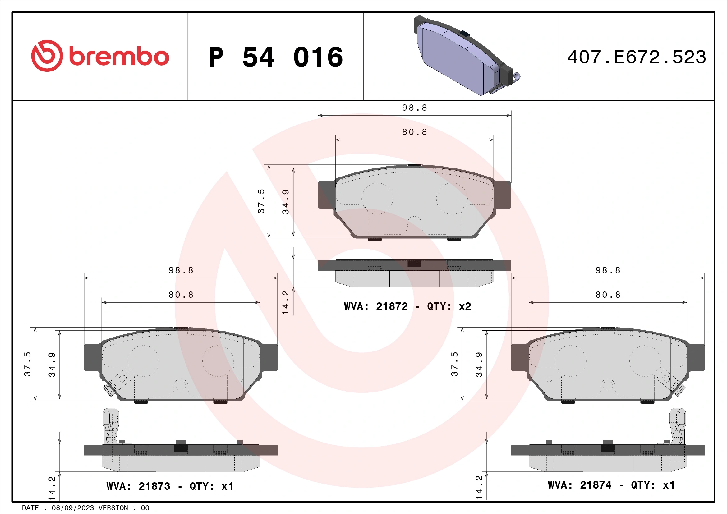 Brake Pad Set, disc brake