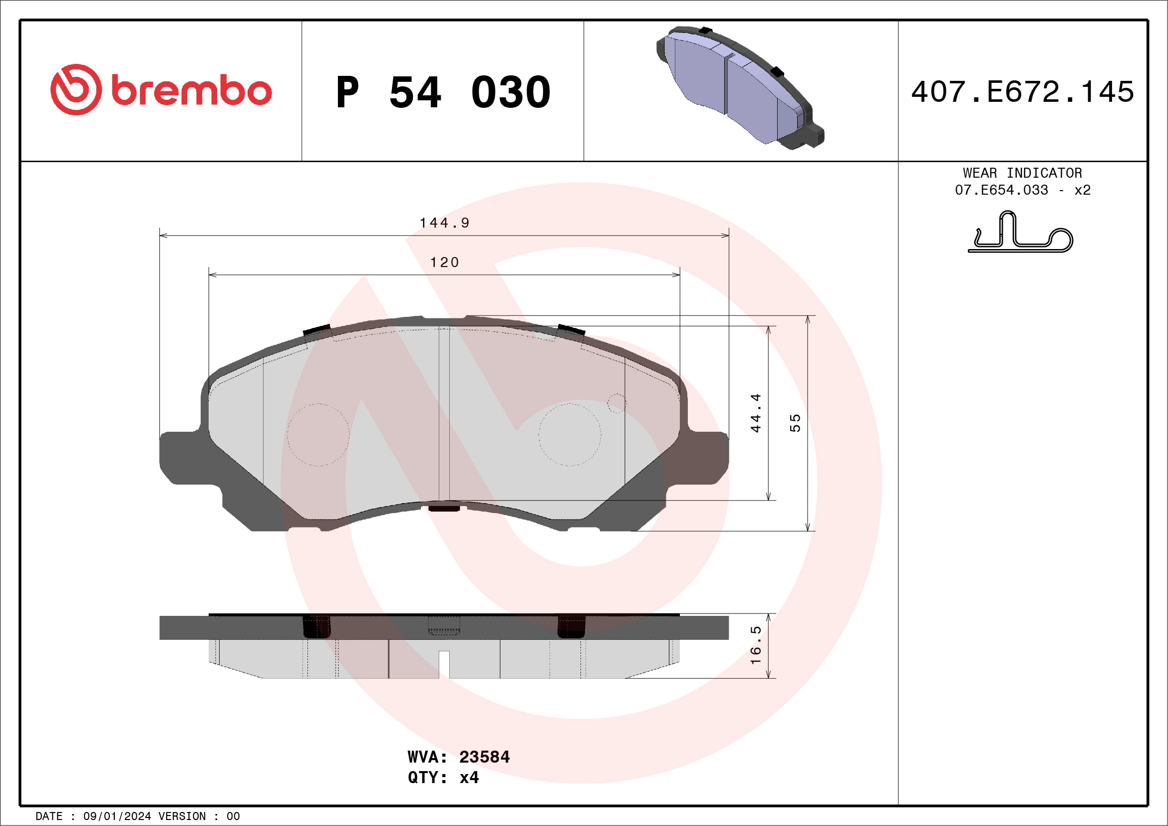 Brake Pad Set, disc brake