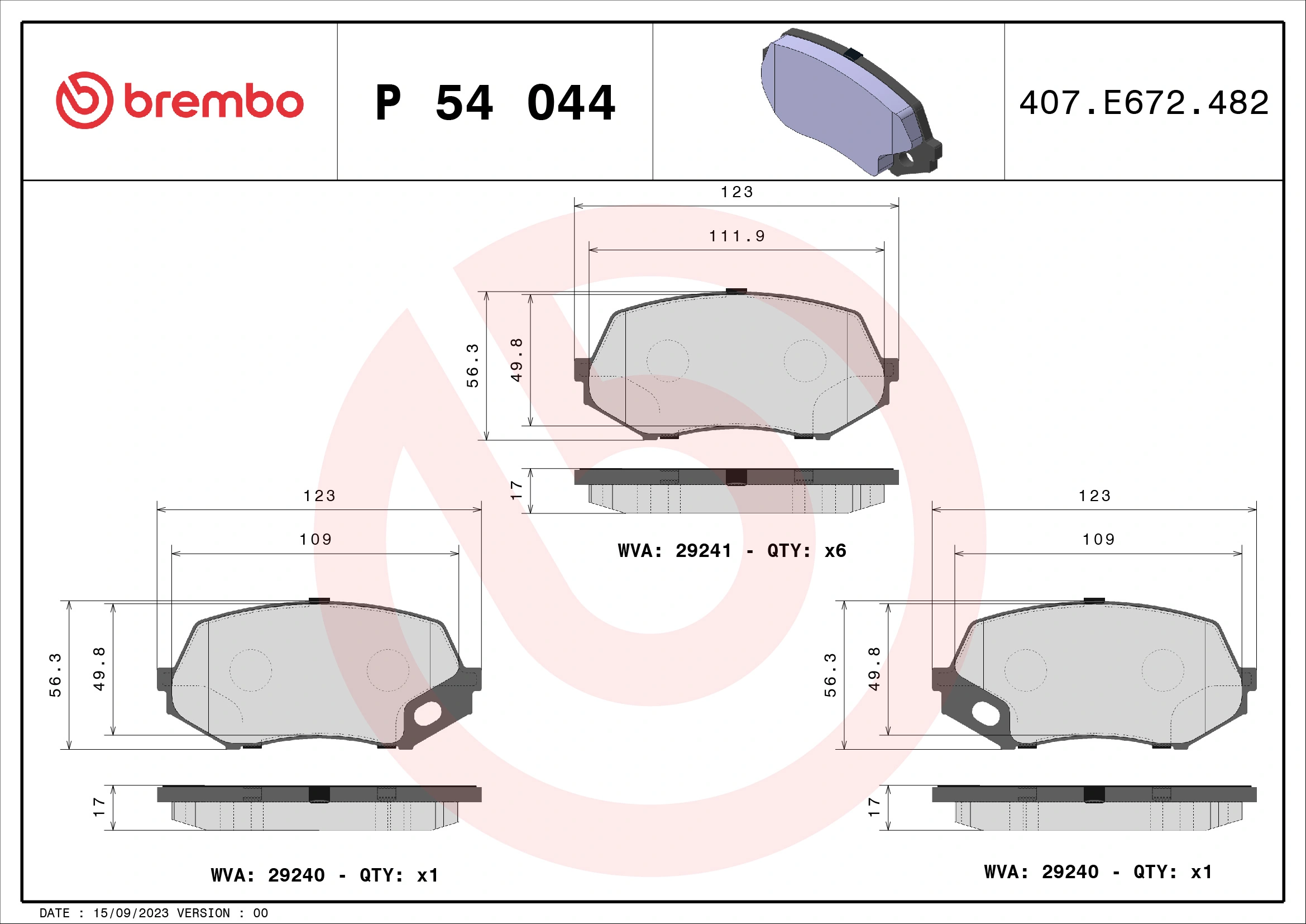 Brake Pad Set, disc brake