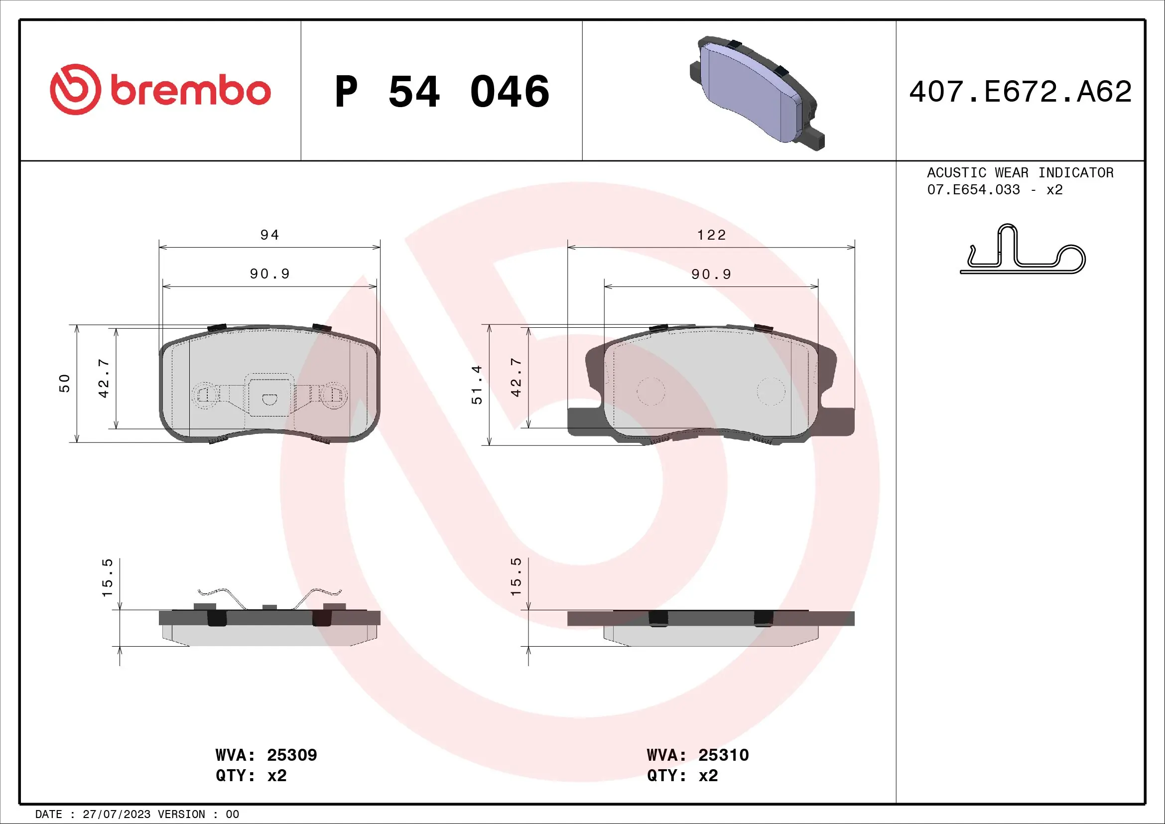 Brake Pad Set, disc brake