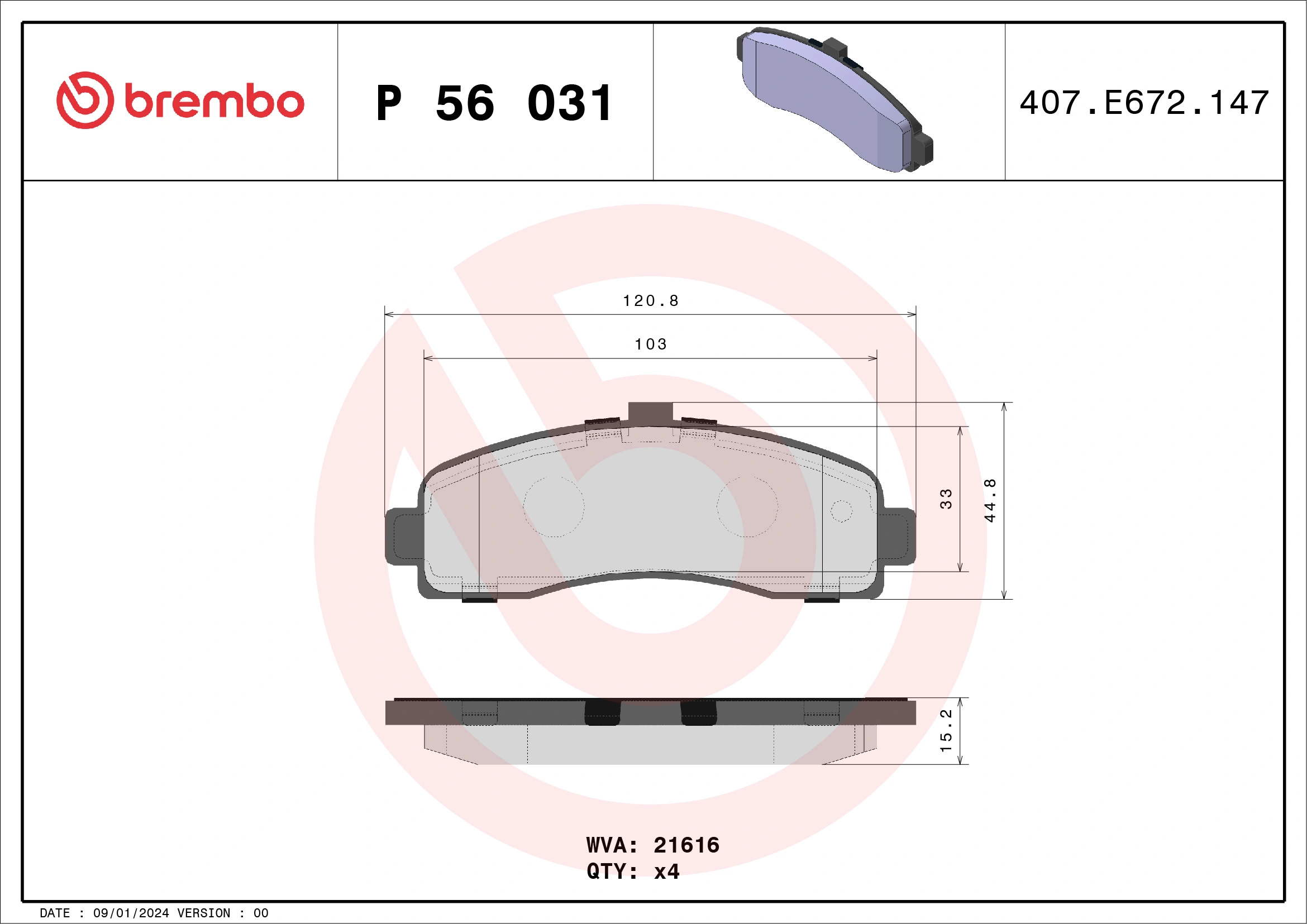 Brake Pad Set, disc brake