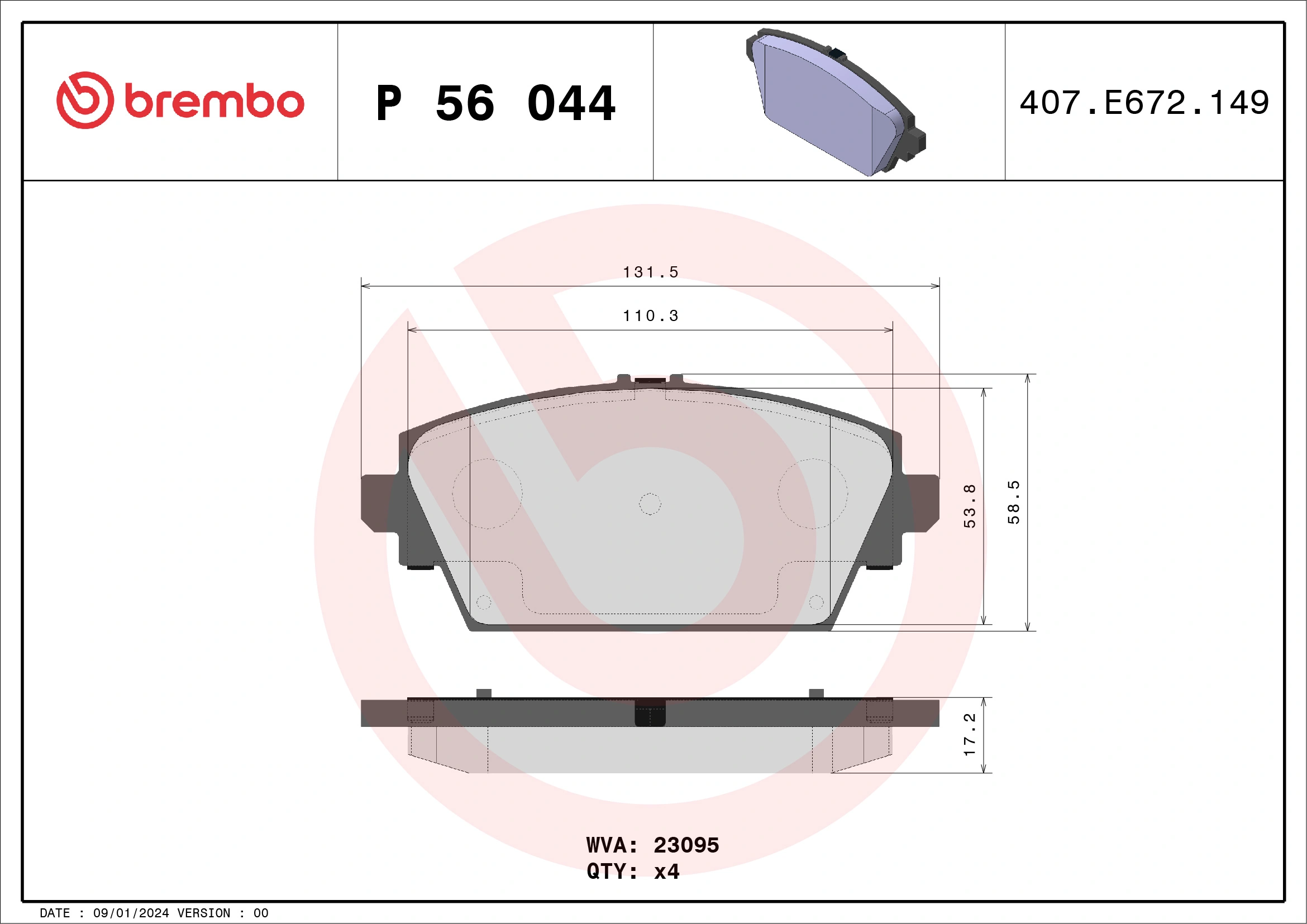 Brake Pad Set, disc brake
