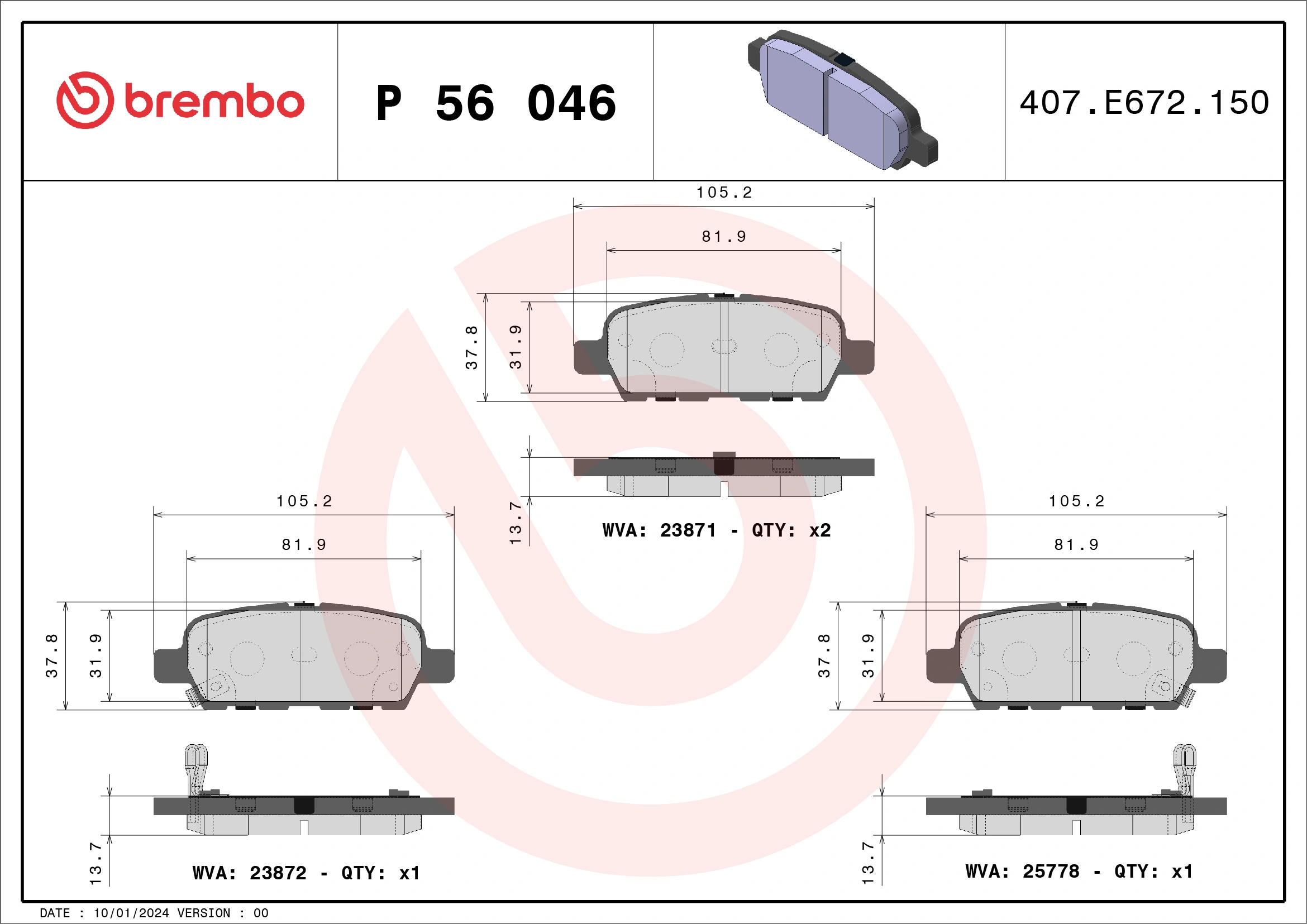 Brake Pad Set, disc brake
