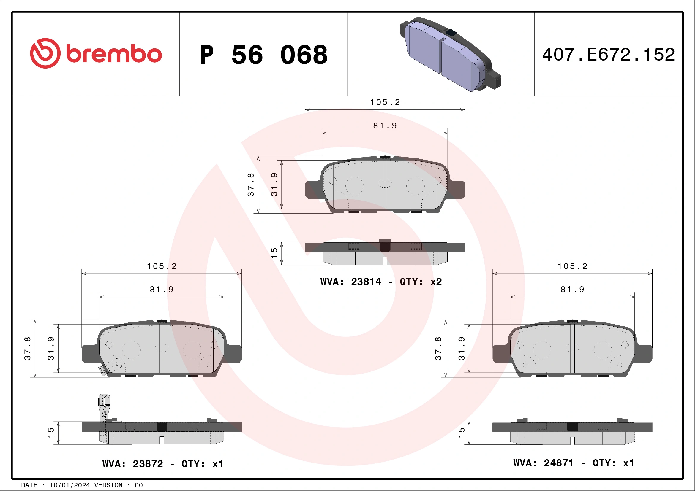 Brake Pad Set, disc brake