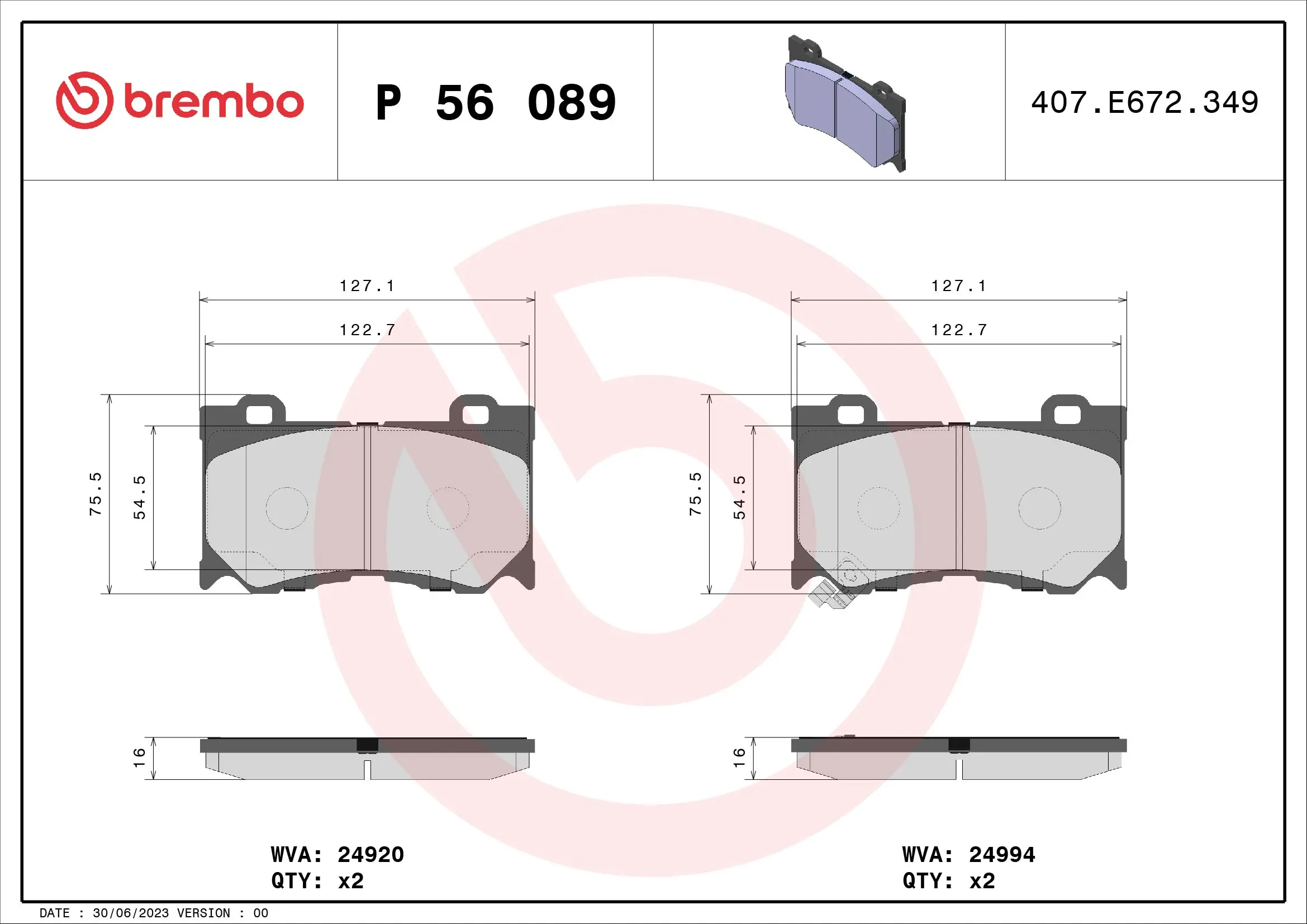 Brake Pad Set, disc brake