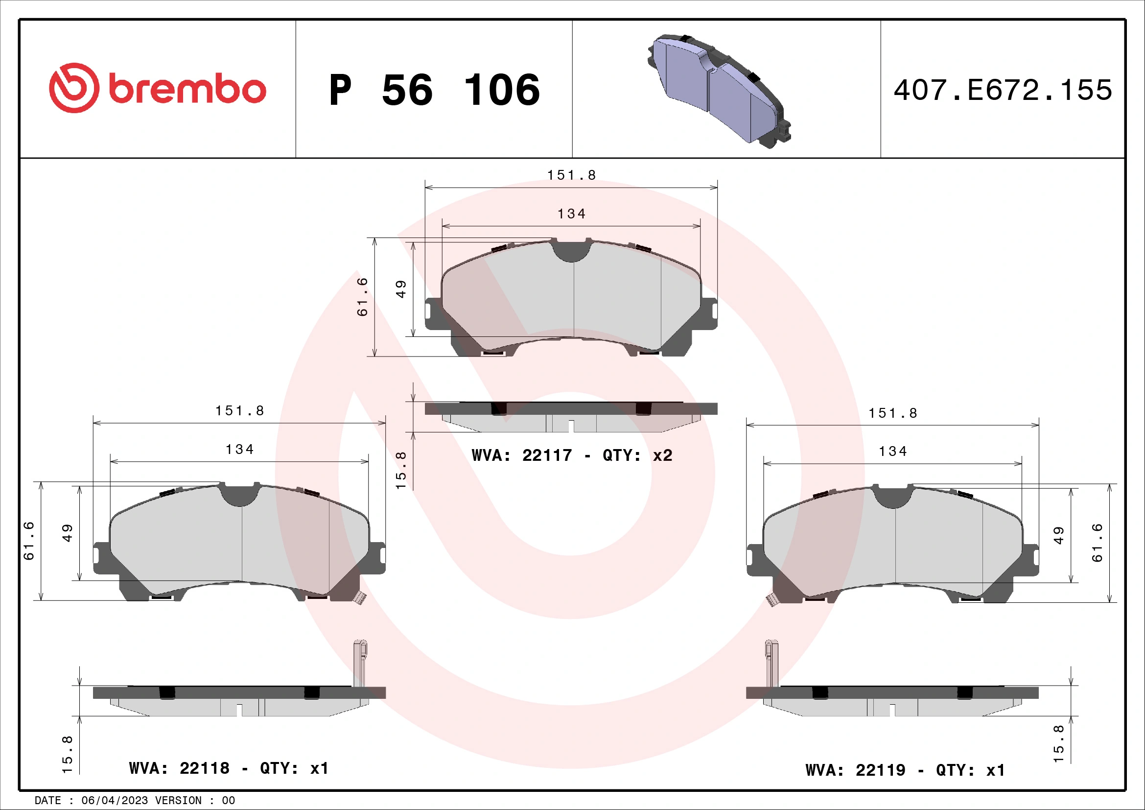 Brake Pad Set, disc brake