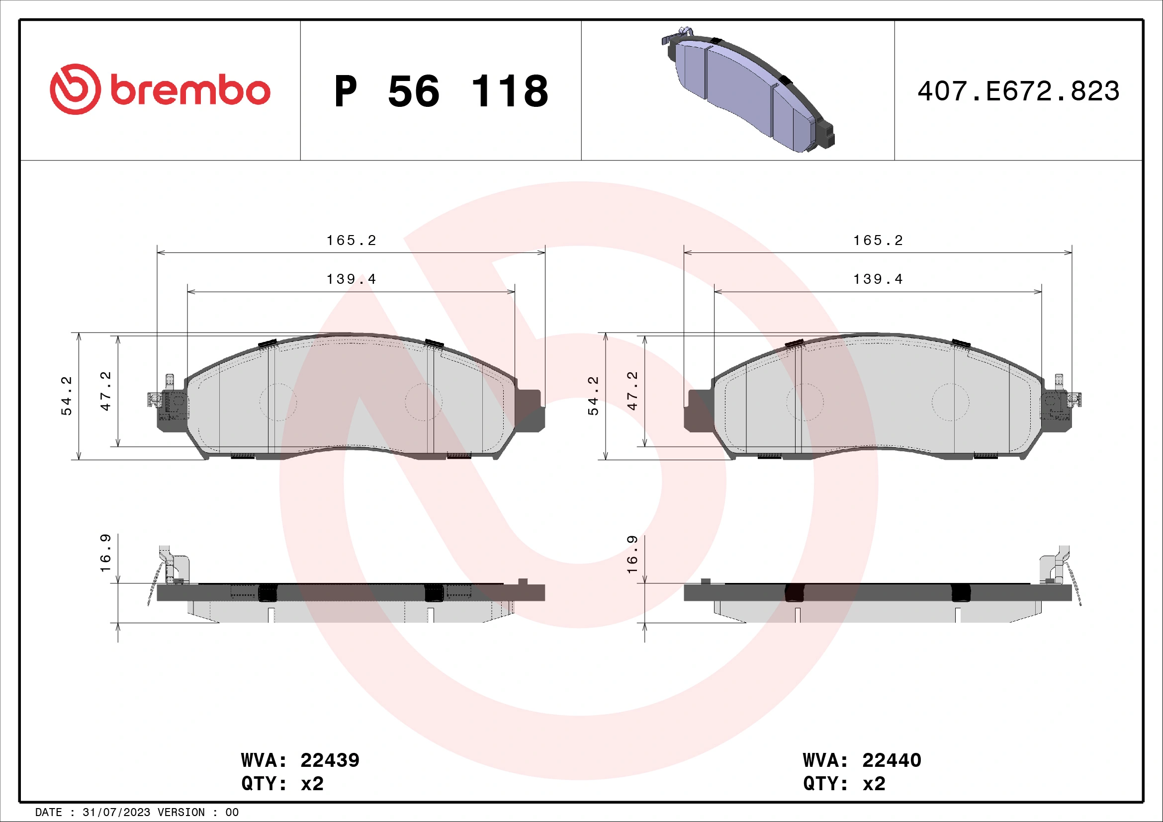 Brake Pad Set, disc brake