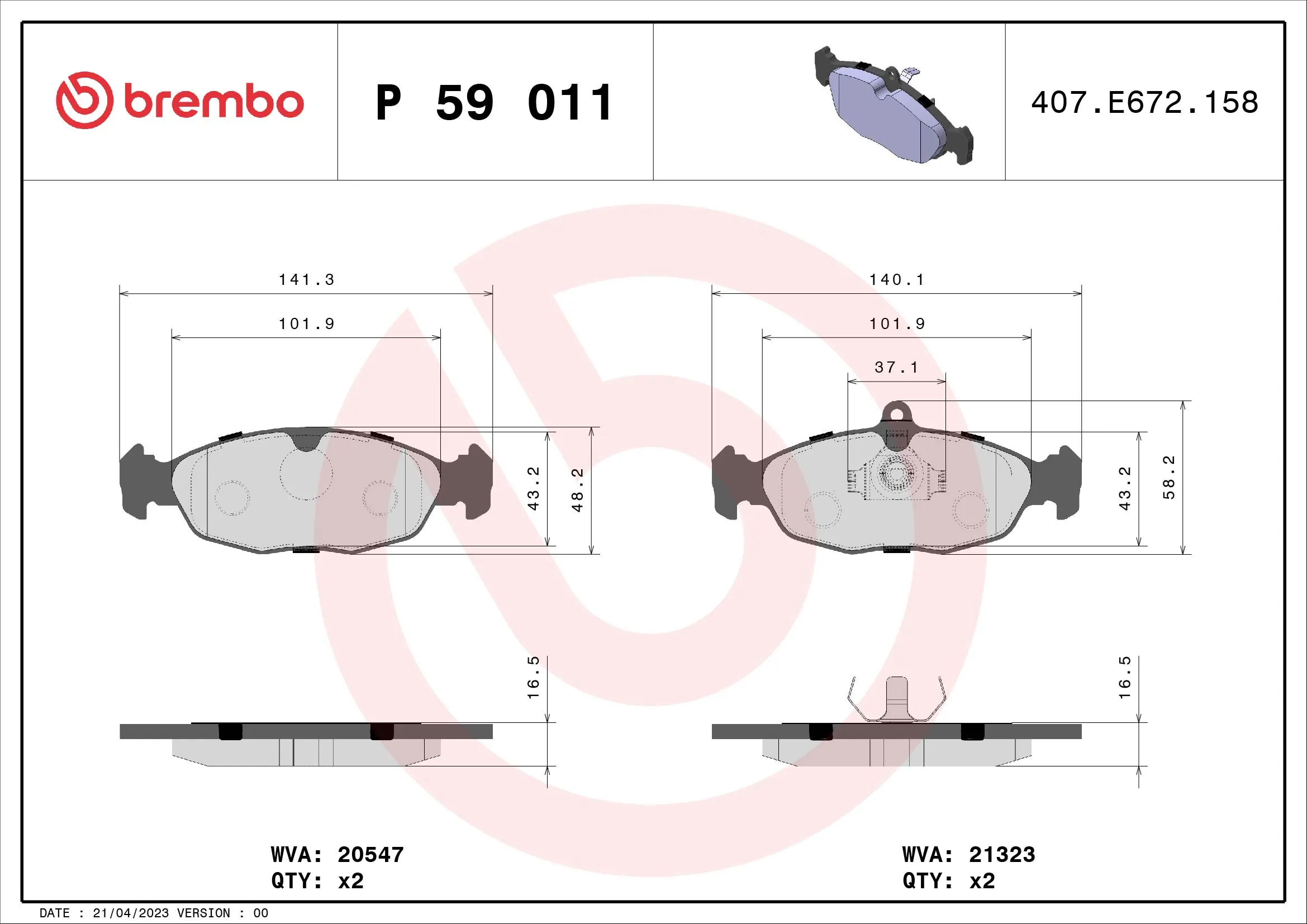 Brake Pad Set, disc brake