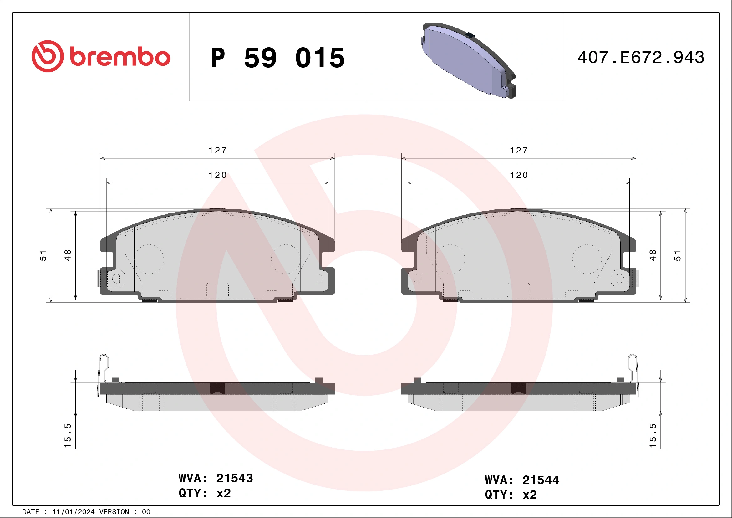 Brake Pad Set, disc brake