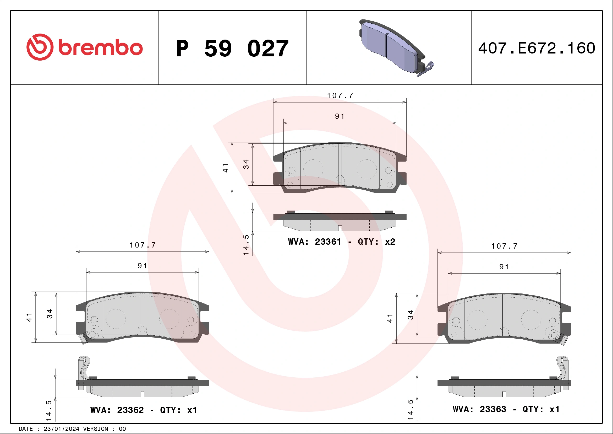 Brake Pad Set, disc brake